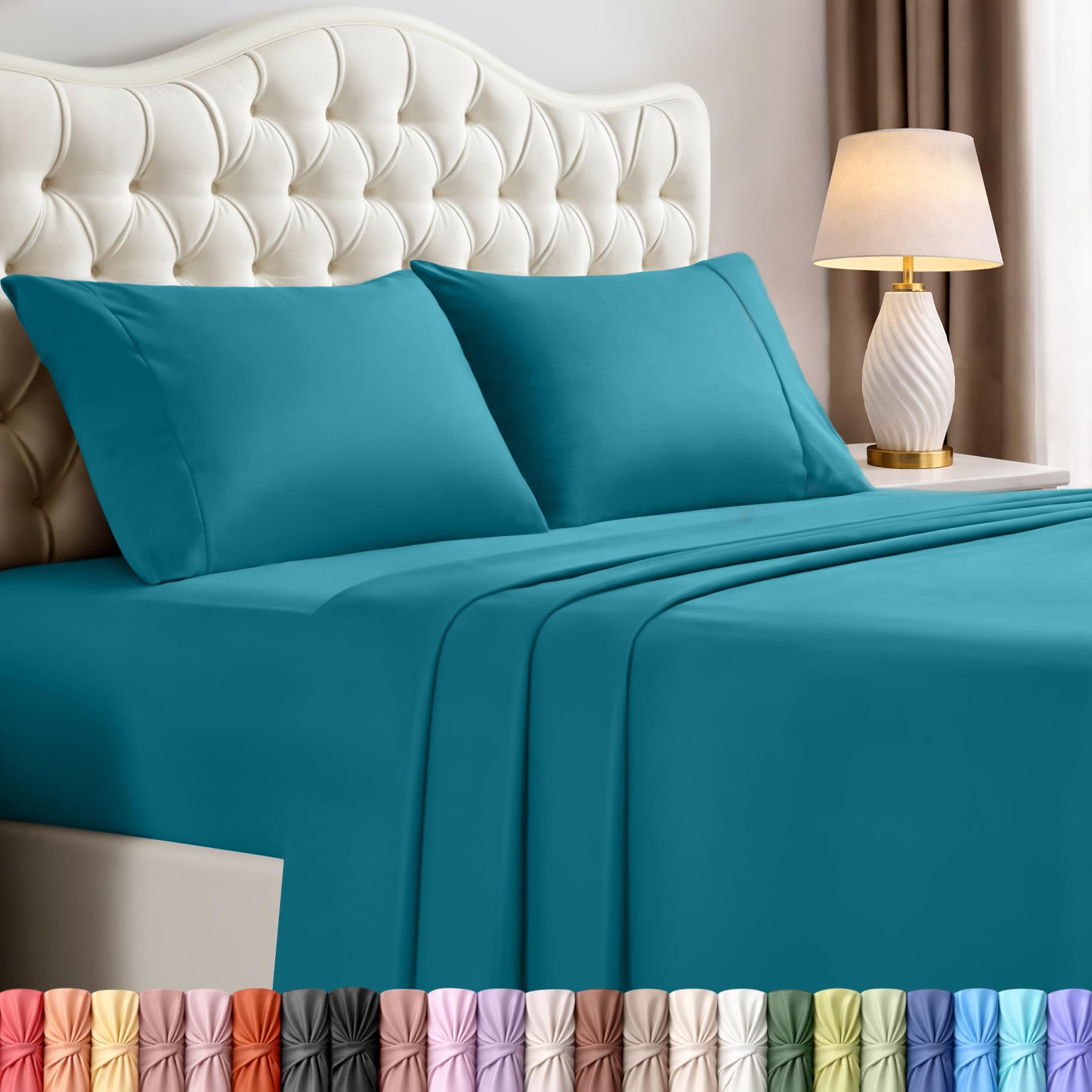 Utopia Bedding Queen Size Sheet Set – 4 Piece Bed Sheets, Soft and Breathable Microfiber, Includes 1 Fitted Sheet, 1 Flat Sheet and 2 Pillowcases – Oeko Tex (Coral)