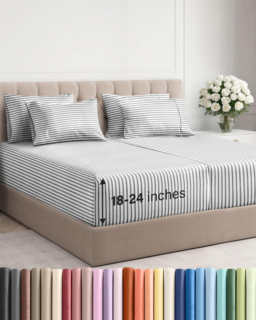 Extra Deep Queen Sheet Set - 6 Piece Breathable and Cooling Sheets - Hotel Luxury Bedding for Women, Men, Kids & Teens - Easy & Secure Fit - Soft, Wrinkle Free and Comfy - Extra Deep Pockets - Coral