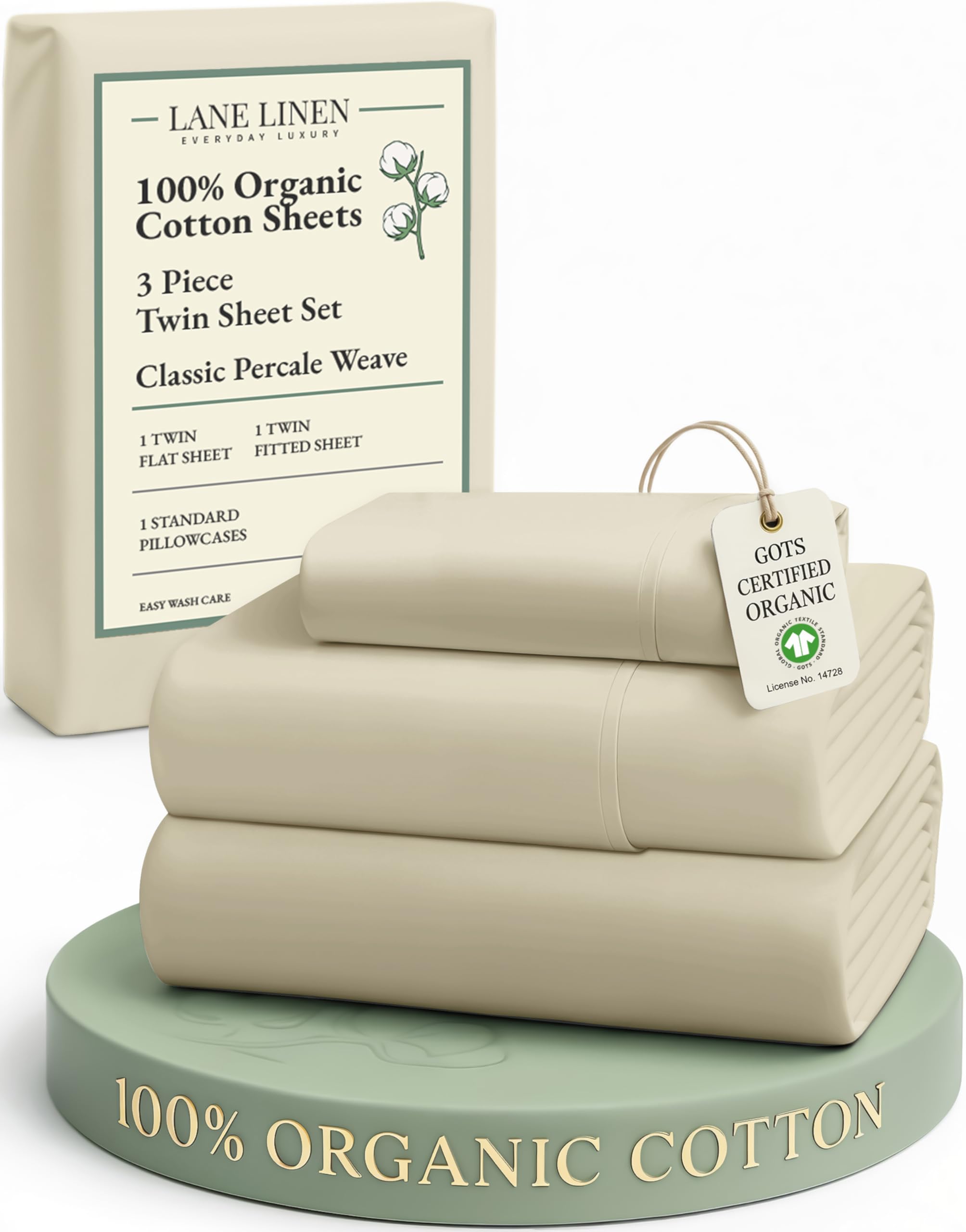 LANE LINEN 100% Organic Cotton Eco Friendly Sustainably Produced Queen Sheets Set, Low Pill Fade Resistant Machine Wash Fully Elasticized Cotton Bedding Queen Set- French Blue