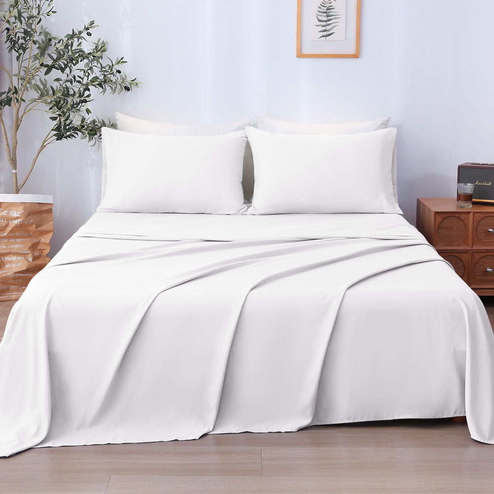 LONAVA Twin Sheet Set 3 Pieces,Peachy Coral Ultra Soft & Breathable Microbifer Sheets, 1600 Thread Count Hotel Luxury Oeko-Tex Bed Sheets, 14-16 Inch Deep Pocket Durable Wrinkle Free Sheets