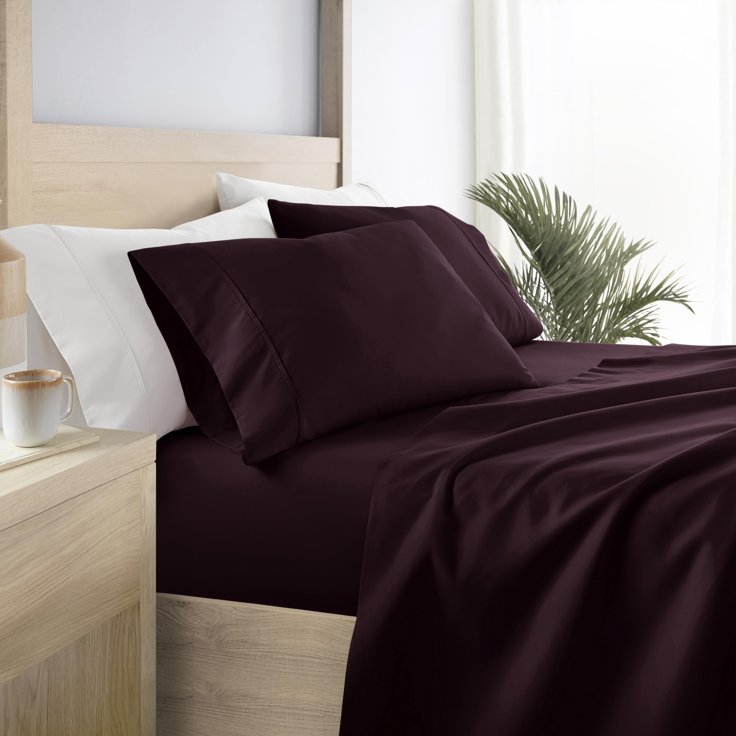 Linen Market 4 Piece Queen Sheet Set - Breathable, Double-Brushed Patterned Cooling Sheets – Oeko-TEX Certified Ultra Soft & Wrinkle-Free 16" Deep-Pocket Queen Sheets - Easy Care Soft Floral Pink