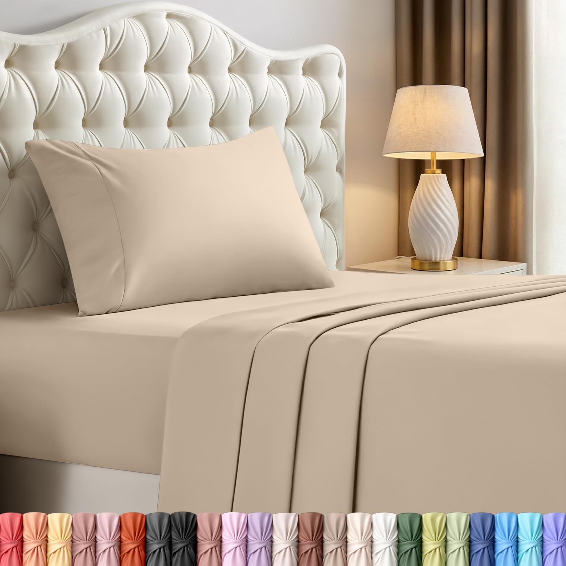 Utopia Bedding Queen Size Sheet Set – 4 Piece Bed Sheets, Soft and Breathable Microfiber, Includes 1 Fitted Sheet, 1 Flat Sheet and 2 Pillowcases – Oeko Tex (Coral)