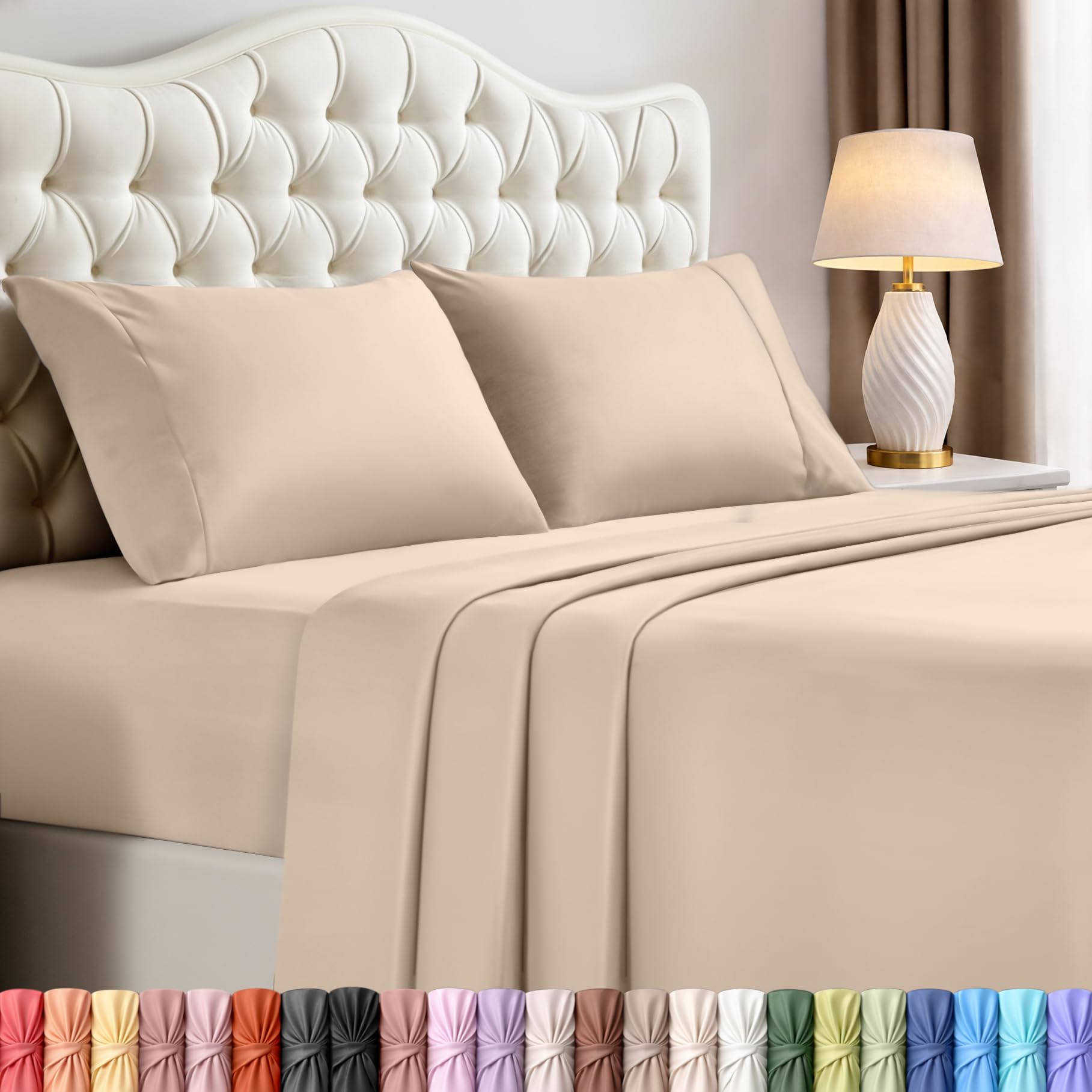 Utopia Bedding Queen Size Sheet Set – 4 Piece Bed Sheets, Soft and Breathable Microfiber, Includes 1 Fitted Sheet, 1 Flat Sheet and 2 Pillowcases – Oeko Tex (Coral)