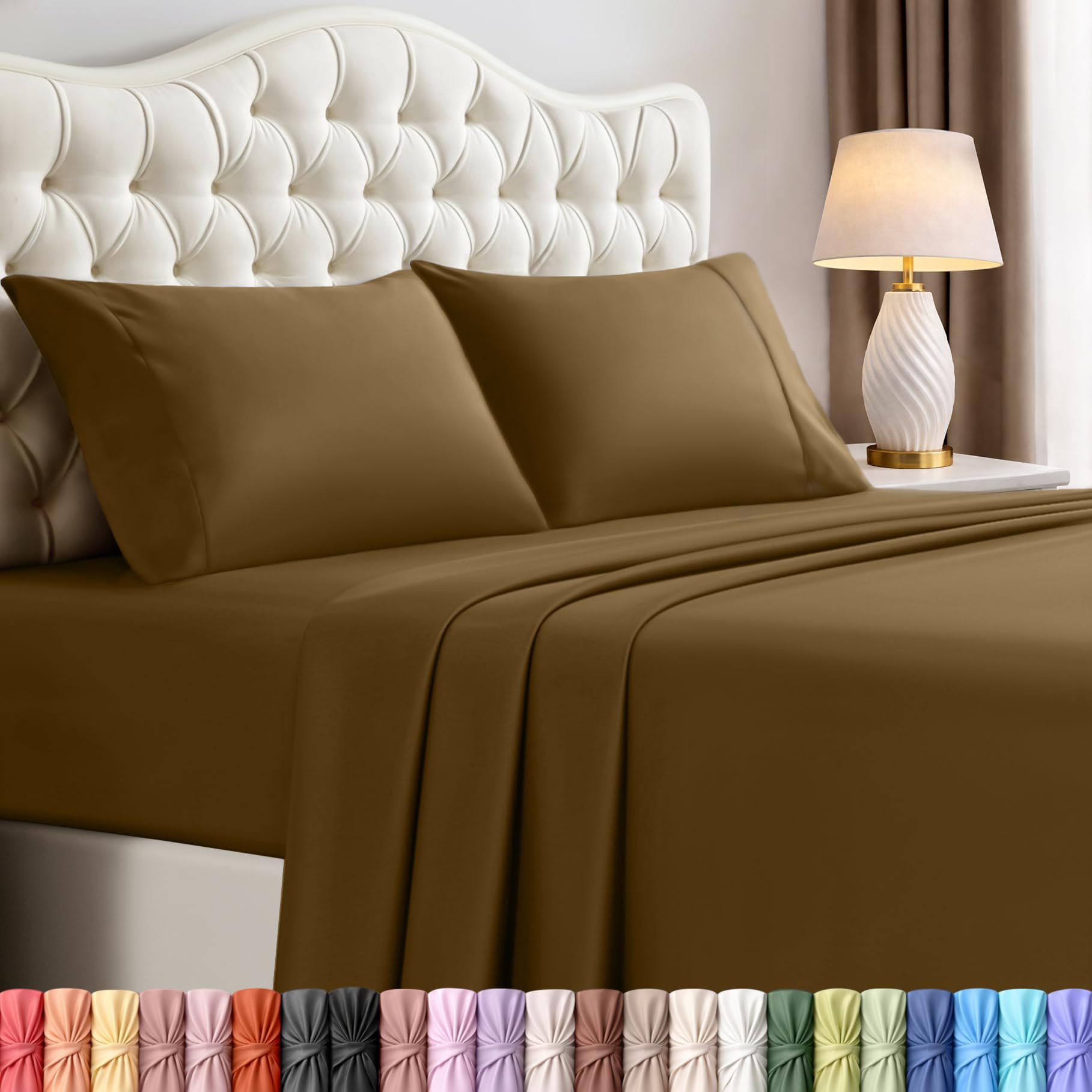 Utopia Bedding Queen Size Sheet Set – 4 Piece Bed Sheets, Soft and Breathable Microfiber, Includes 1 Fitted Sheet, 1 Flat Sheet and 2 Pillowcases – Oeko Tex (Coral)