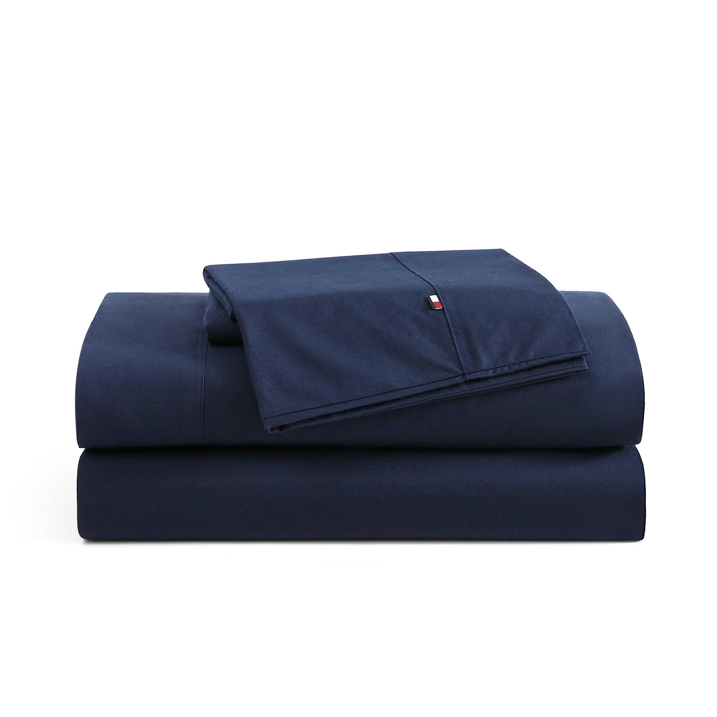 Tommy Hilfiger - Queen Bed Sheets, Crisp & Cool Cotton Percale Bedding with Matching Pillowcases, Lightweight Bed Set, Oeko-Tex Certified (Effortless Stripe Beige)