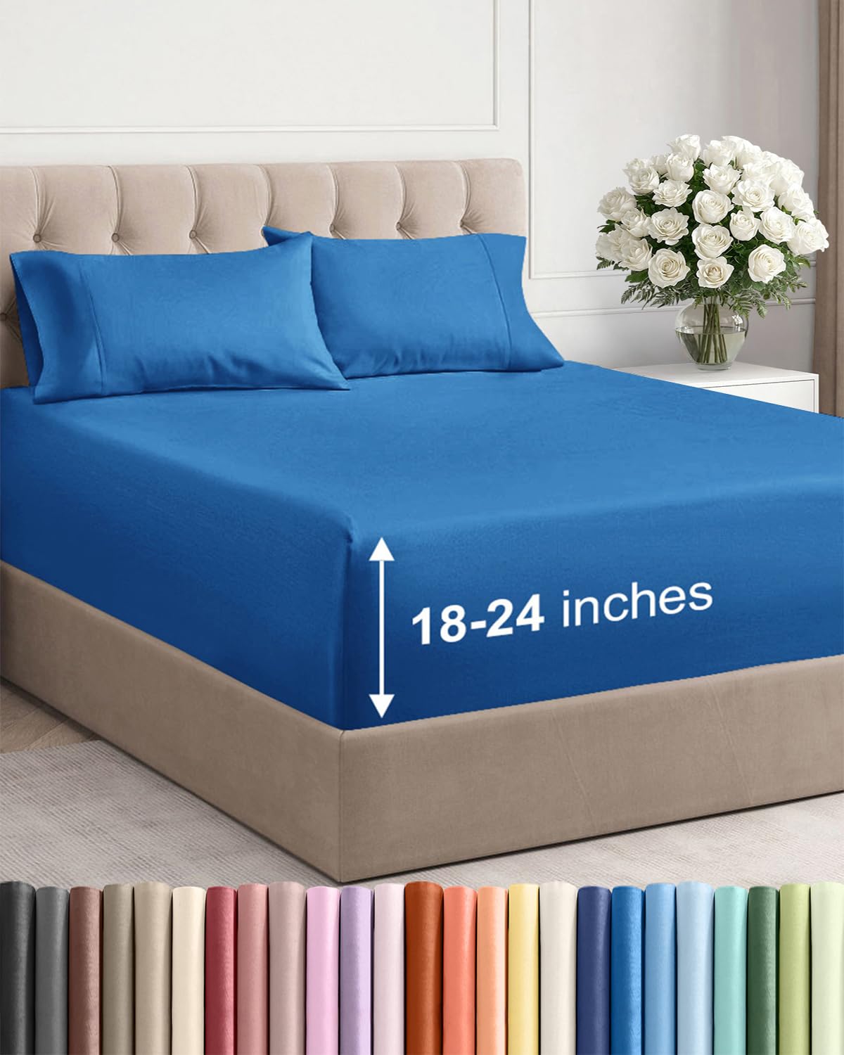 Extra Deep Queen Sheet Set - 6 Piece Breathable and Cooling Sheets - Hotel Luxury Bedding for Women, Men, Kids & Teens - Easy & Secure Fit - Soft, Wrinkle Free and Comfy - Extra Deep Pockets - Coral