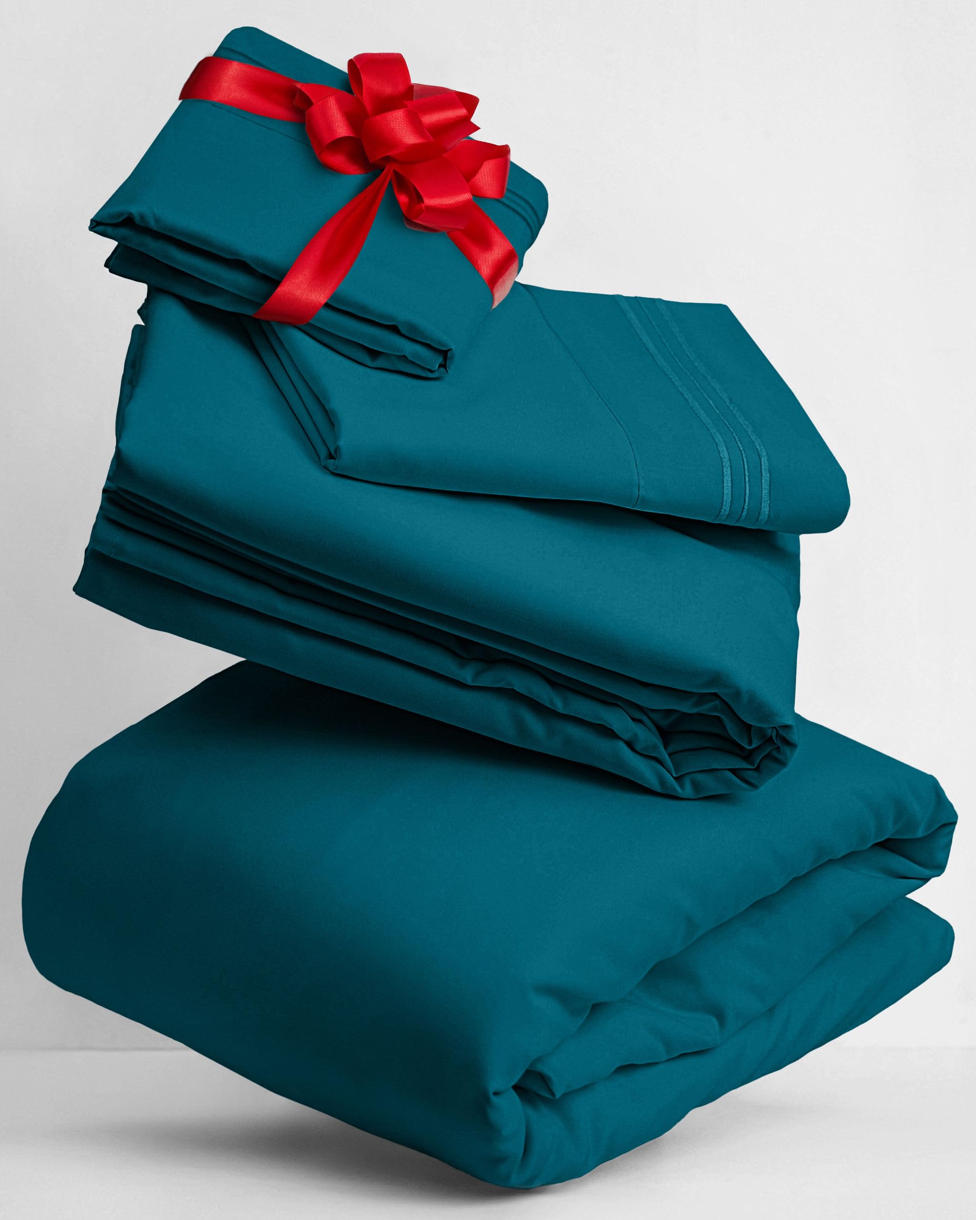 Mellanni Queen Sheets Set - 4 PC Iconic Collection Bedding - Hotel Luxury, Extra Soft, Cooling Bed Sheets - Wrinkle, Fade, Stain Resistant (Queen, White)