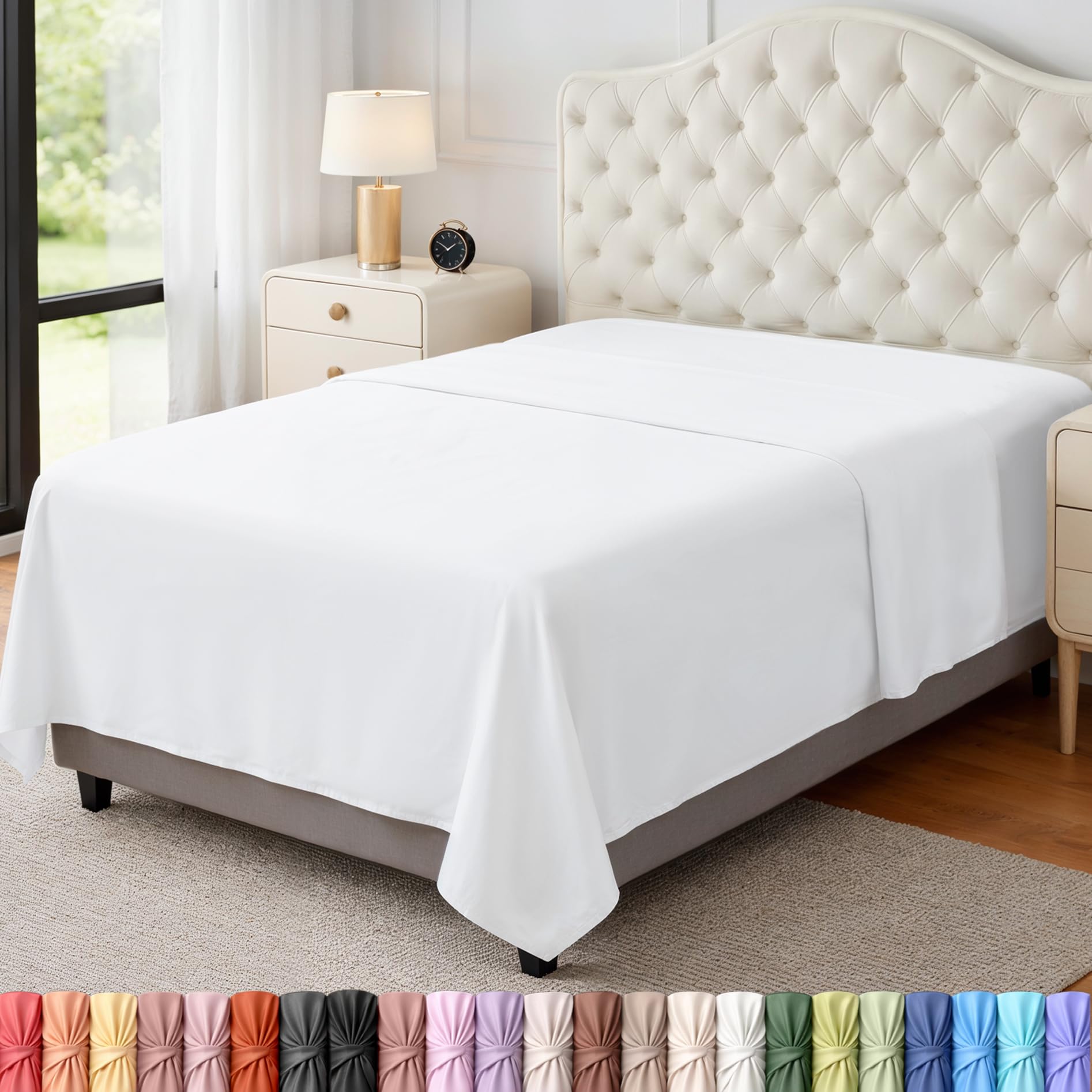 Utopia Bedding Flat Sheet - 1 Pack (Queen, Coral) - Soft Brushed Microfiber Fabric - Shrinkage & Fade Resistant Top Sheet - Easy Care Bed Sheet