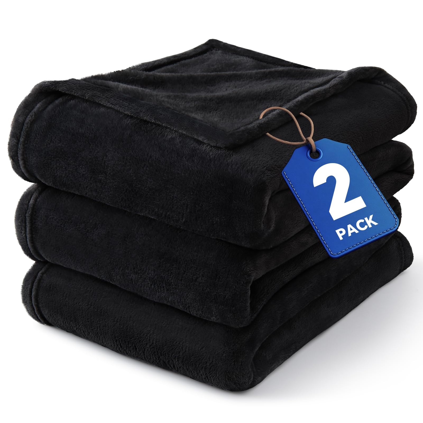 BEDELITE Fleece Blanket Black Throw Blankets for Couch & Bed, Luxury Plush Cozy Fuzzy Blanket 50x60 inches, Super Soft Warm Lightweight Throw Blanket for Travel Camping