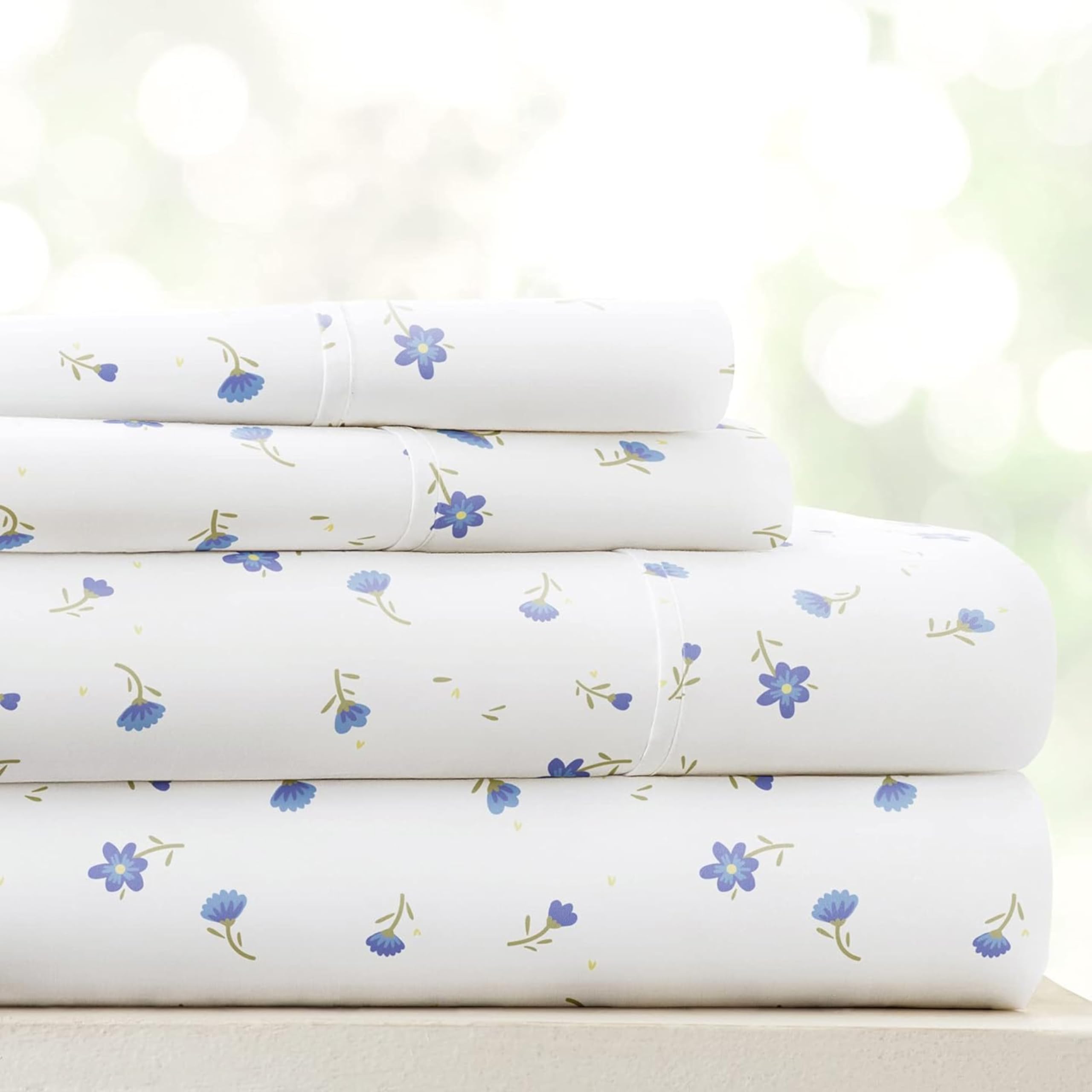 Linen Market 4 Piece Queen Sheet Set - Breathable, Double-Brushed Patterned Cooling Sheets – Oeko-TEX Certified Ultra Soft & Wrinkle-Free 16" Deep-Pocket Queen Sheets - Easy Care Soft Floral Pink