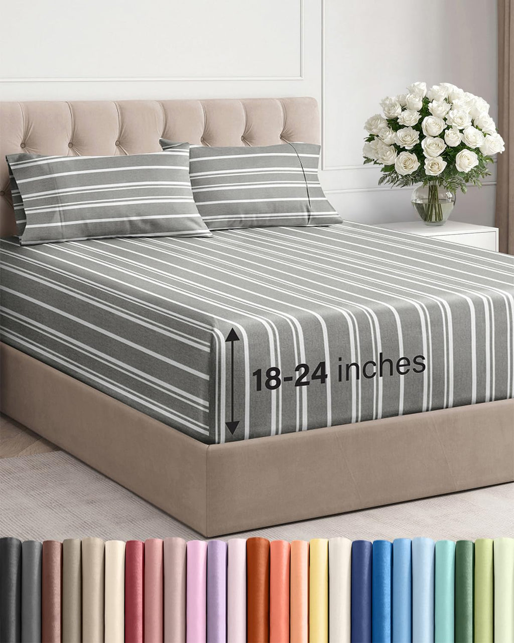 Extra Deep Queen Sheet Set - 6 Piece Breathable and Cooling Sheets - Hotel Luxury Bedding for Women, Men, Kids & Teens - Easy & Secure Fit - Soft, Wrinkle Free and Comfy - Extra Deep Pockets - Coral