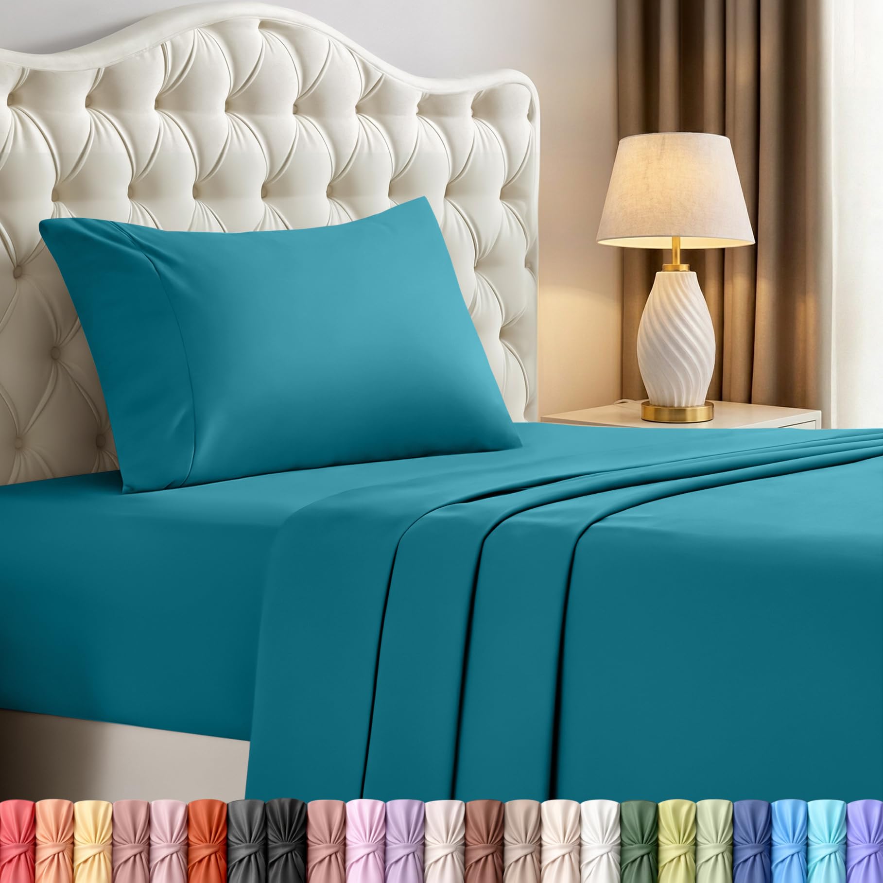 Utopia Bedding Queen Size Sheet Set – 4 Piece Bed Sheets, Soft and Breathable Microfiber, Includes 1 Fitted Sheet, 1 Flat Sheet and 2 Pillowcases – Oeko Tex (Coral)