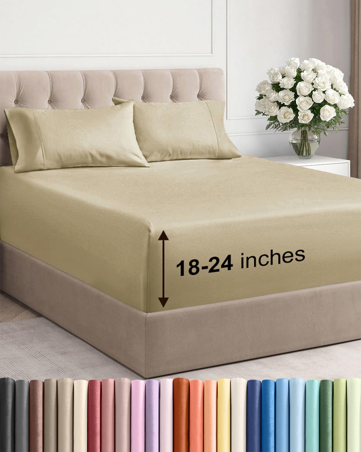 Extra Deep Queen Sheet Set - 6 Piece Breathable and Cooling Sheets - Hotel Luxury Bedding for Women, Men, Kids & Teens - Easy & Secure Fit - Soft, Wrinkle Free and Comfy - Extra Deep Pockets - Coral