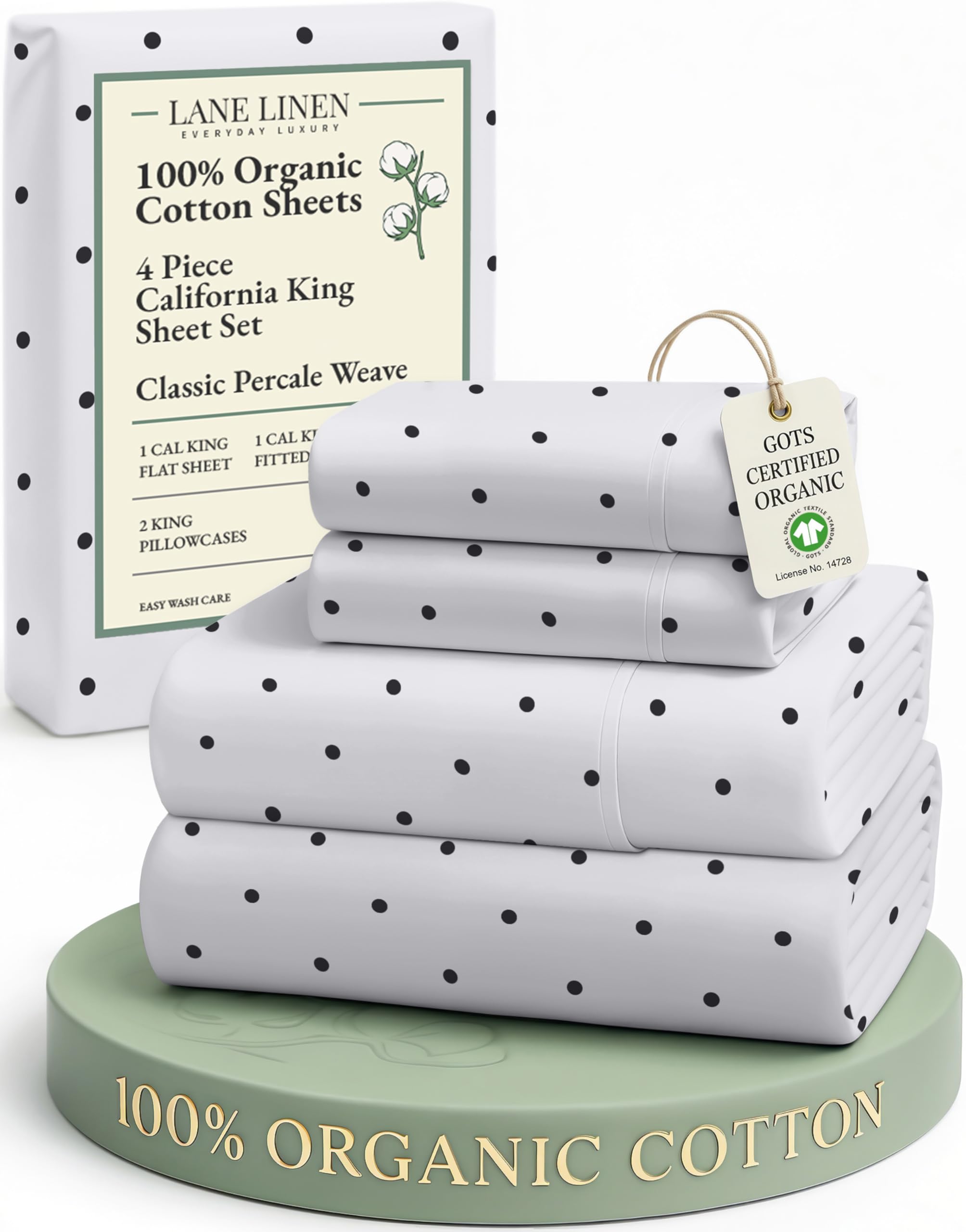 LANE LINEN 100% Organic Cotton Eco Friendly Sustainably Produced Queen Sheets Set, Low Pill Fade Resistant Machine Wash Fully Elasticized Cotton Bedding Queen Set- French Blue