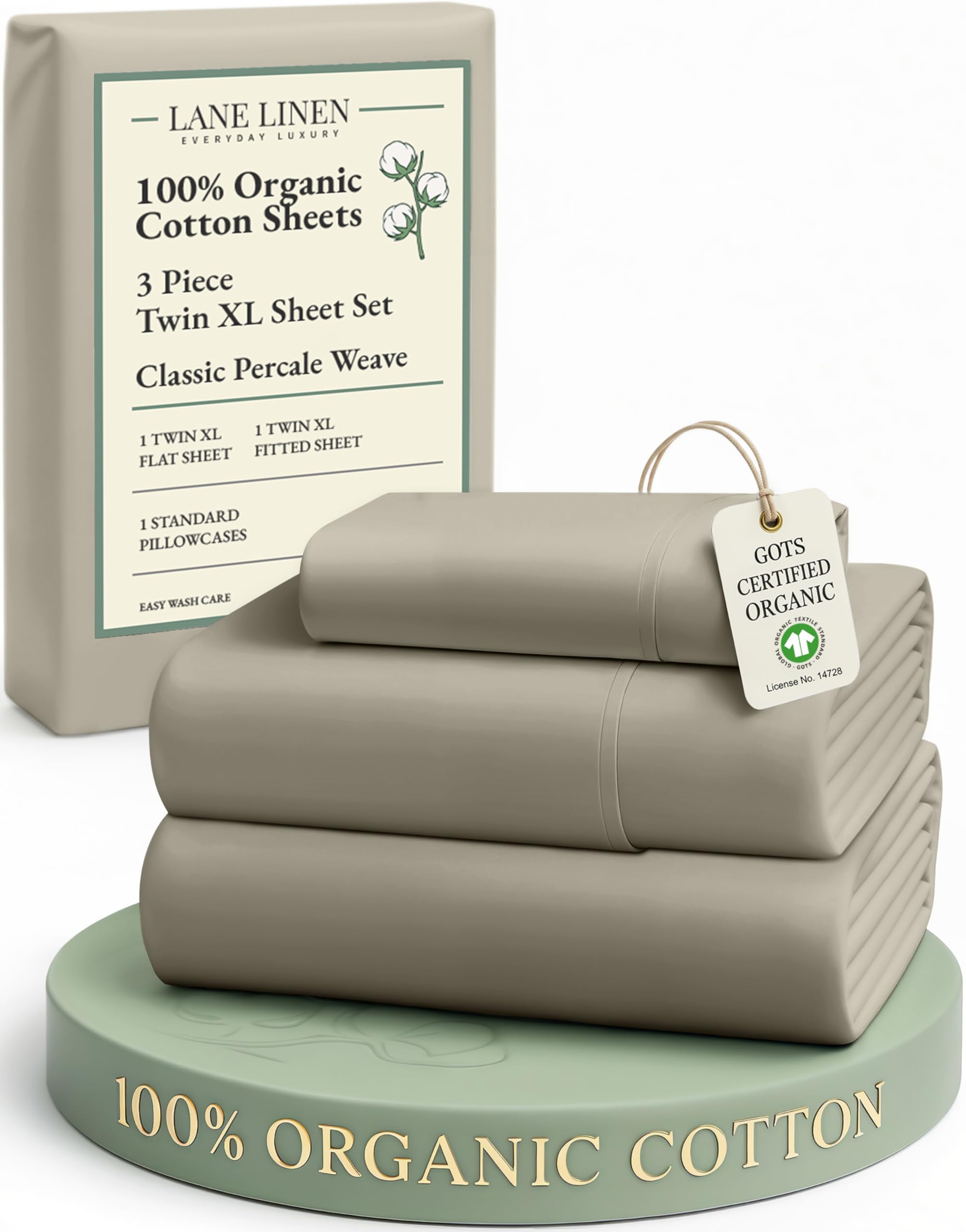 LANE LINEN 100% Organic Cotton Eco Friendly Sustainably Produced Queen Sheets Set, Low Pill Fade Resistant Machine Wash Fully Elasticized Cotton Bedding Queen Set- French Blue