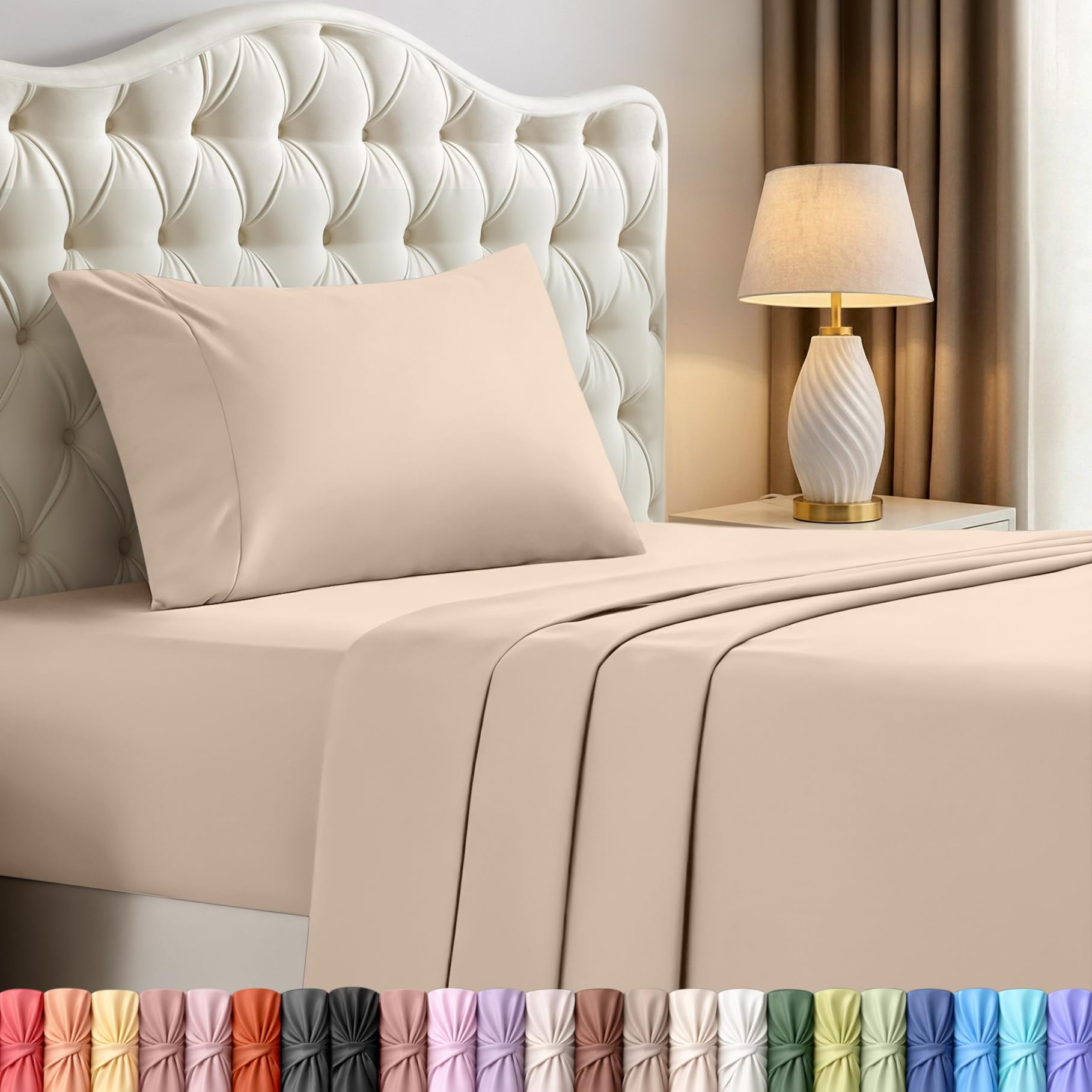 Utopia Bedding Queen Size Sheet Set – 4 Piece Bed Sheets, Soft and Breathable Microfiber, Includes 1 Fitted Sheet, 1 Flat Sheet and 2 Pillowcases – Oeko Tex (Coral)