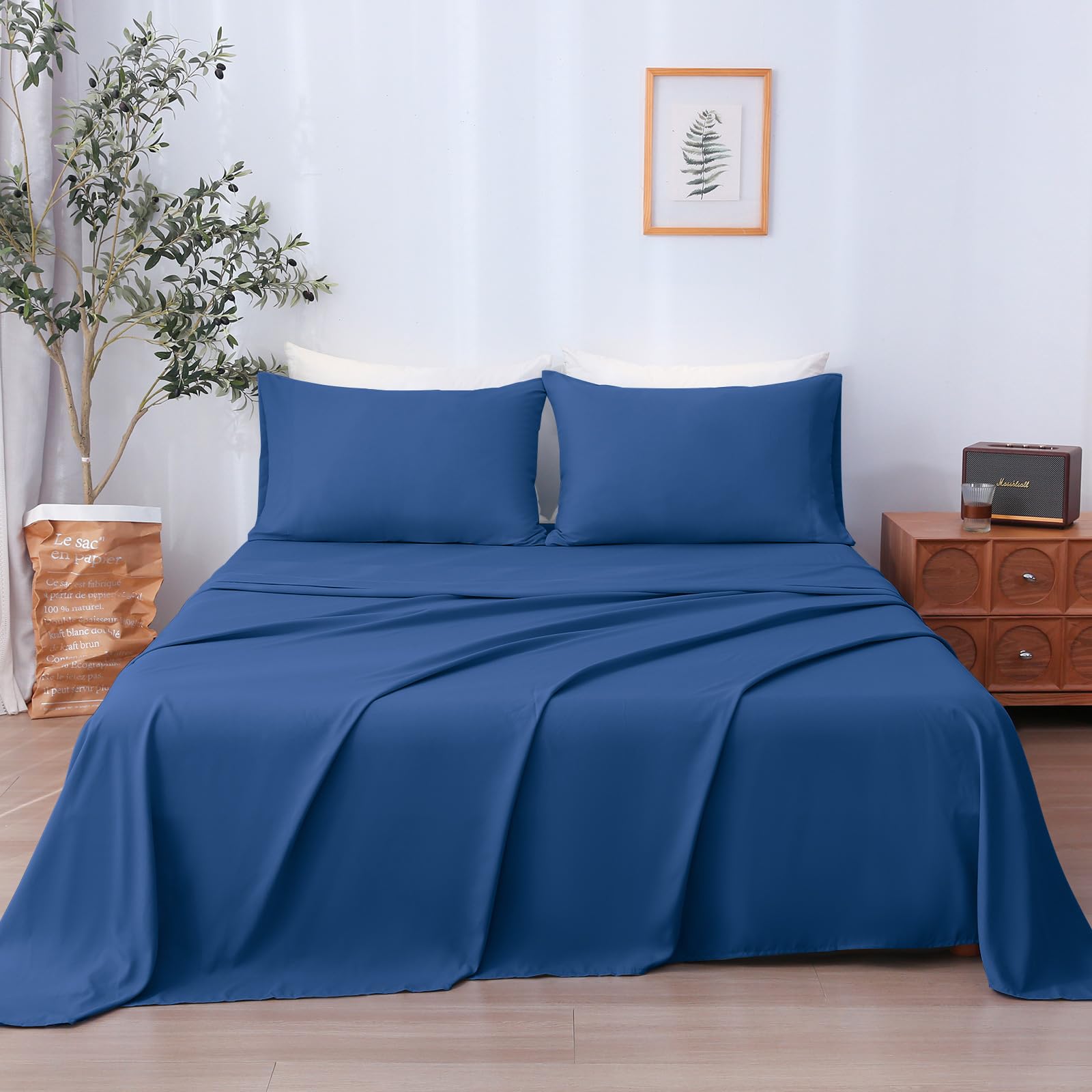 LONAVA Twin Sheet Set 3 Pieces,Peachy Coral Ultra Soft & Breathable Microbifer Sheets, 1600 Thread Count Hotel Luxury Oeko-Tex Bed Sheets, 14-16 Inch Deep Pocket Durable Wrinkle Free Sheets