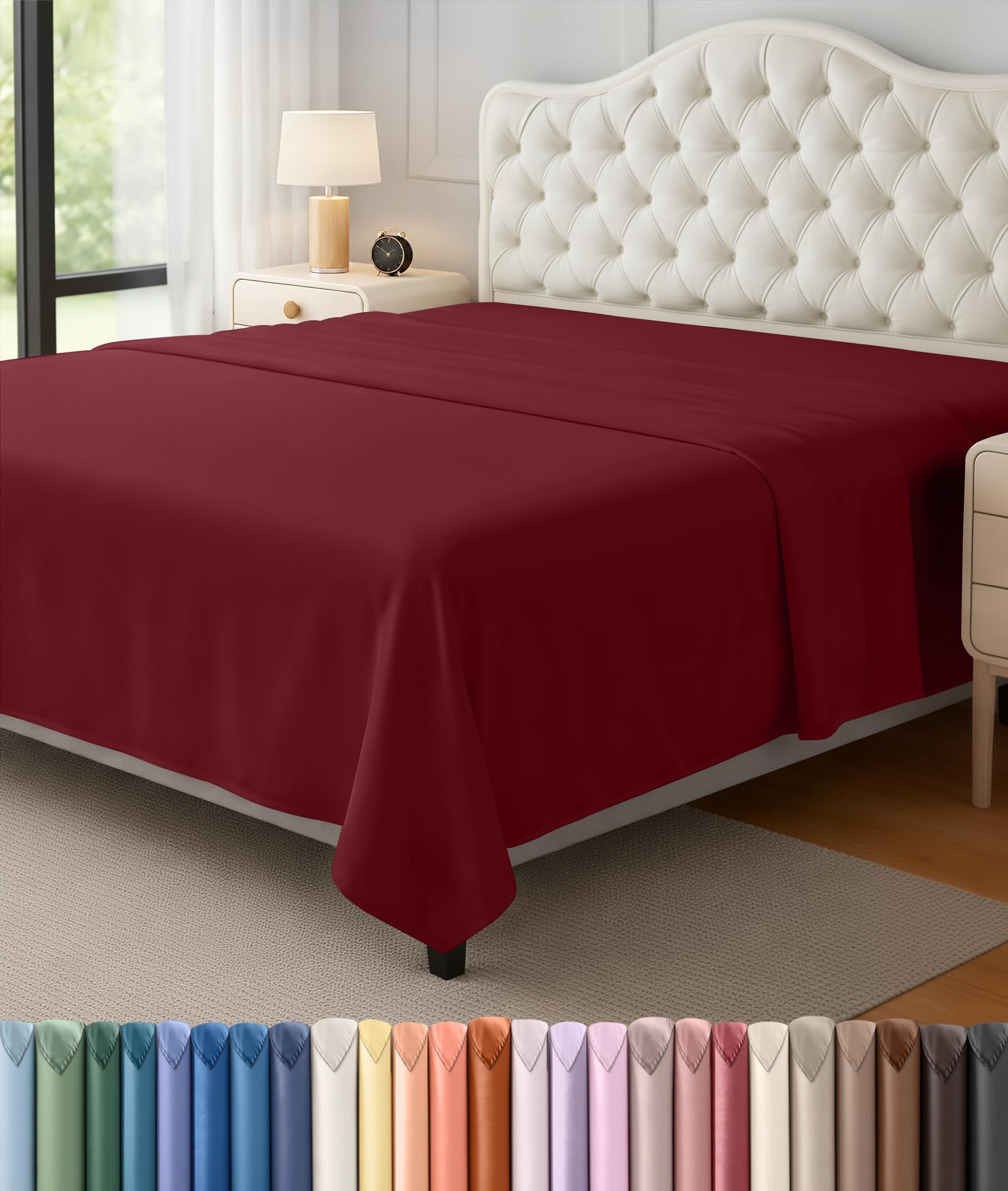 Utopia Bedding Flat Sheet - 1 Pack (Queen, Coral) - Soft Brushed Microfiber Fabric - Shrinkage & Fade Resistant Top Sheet - Easy Care Bed Sheet