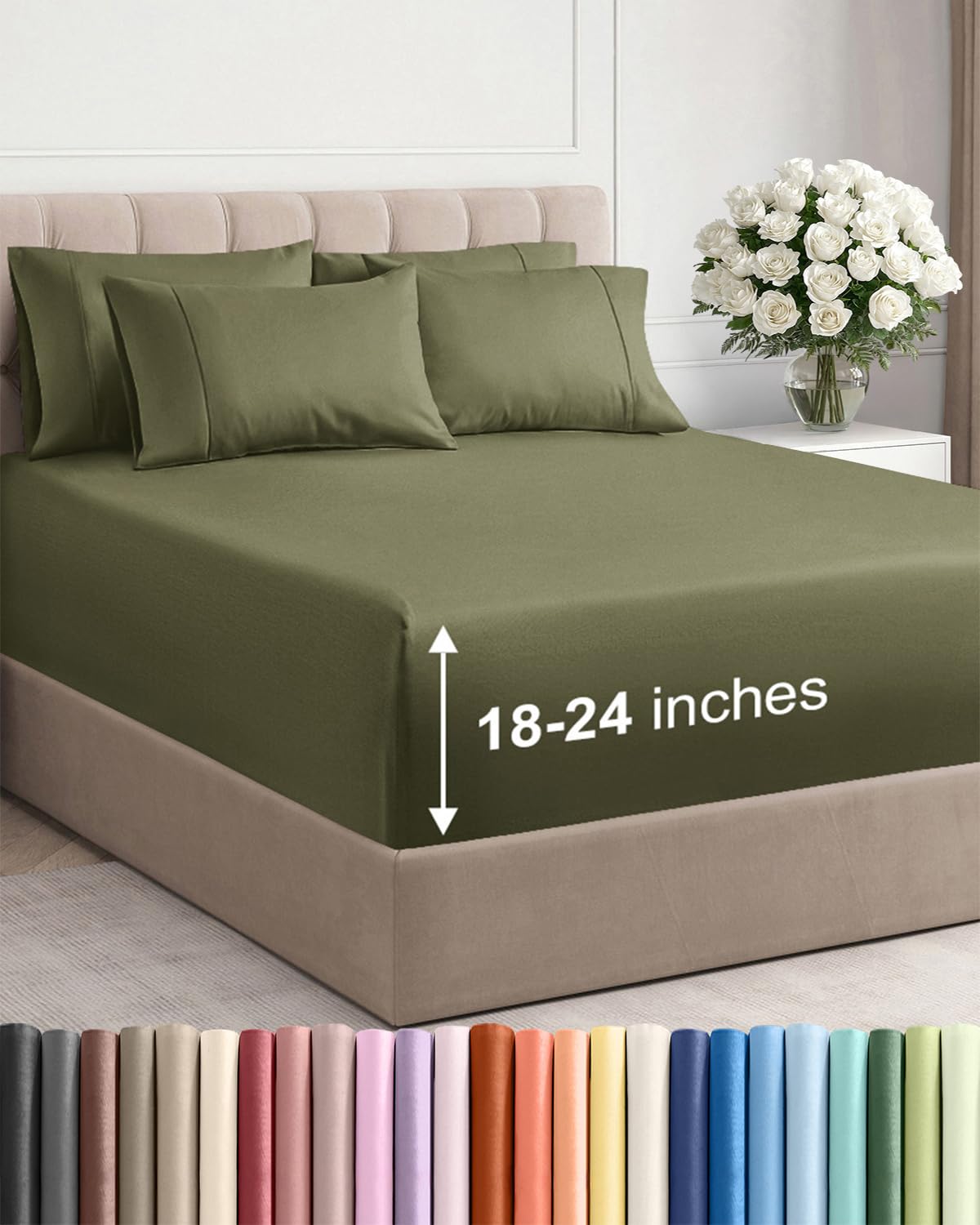Extra Deep Queen Sheet Set - 6 Piece Breathable and Cooling Sheets - Hotel Luxury Bedding for Women, Men, Kids & Teens - Easy & Secure Fit - Soft, Wrinkle Free and Comfy - Extra Deep Pockets - Coral