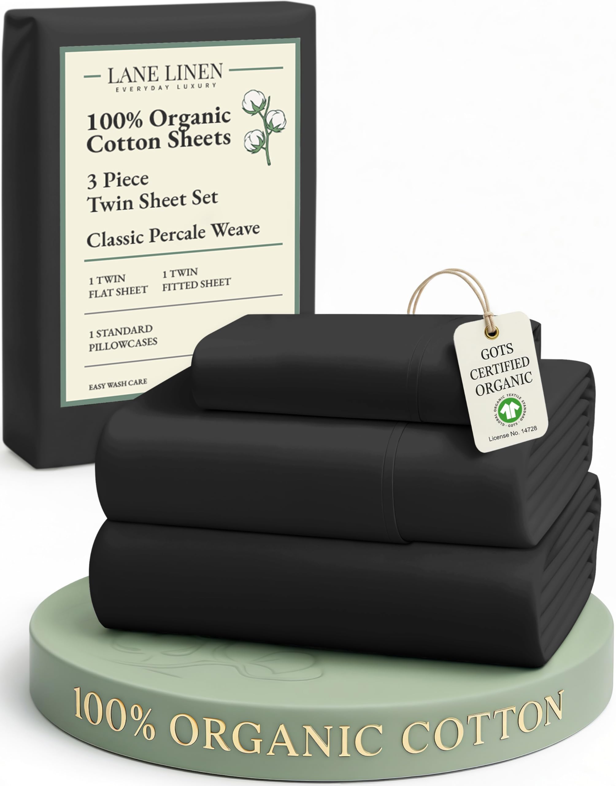 LANE LINEN 100% Organic Cotton Eco Friendly Sustainably Produced Queen Sheets Set, Low Pill Fade Resistant Machine Wash Fully Elasticized Cotton Bedding Queen Set- French Blue