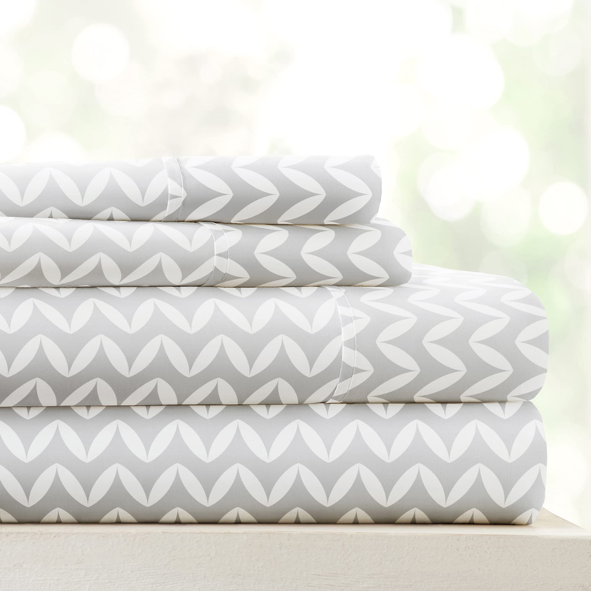 Linen Market 4 Piece Queen Sheet Set - Breathable, Double-Brushed Patterned Cooling Sheets – Oeko-TEX Certified Ultra Soft & Wrinkle-Free 16" Deep-Pocket Queen Sheets - Easy Care Soft Floral Pink