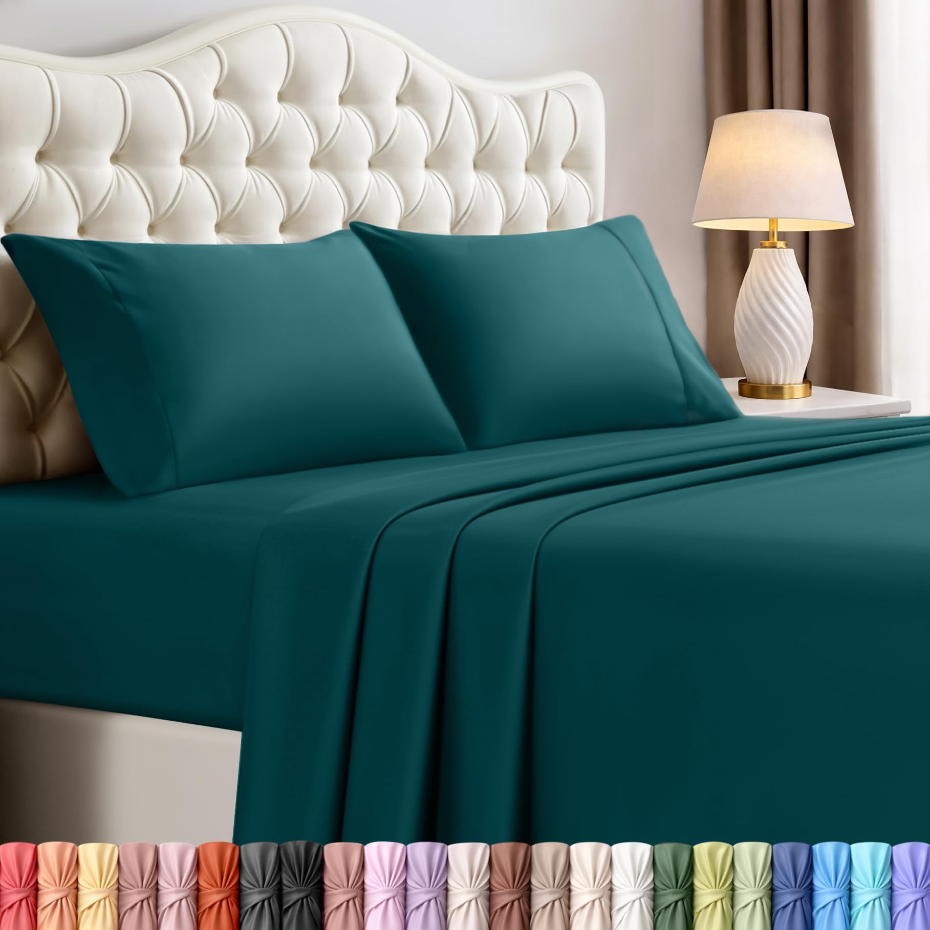 Utopia Bedding Queen Size Sheet Set – 4 Piece Bed Sheets, Soft and Breathable Microfiber, Includes 1 Fitted Sheet, 1 Flat Sheet and 2 Pillowcases – Oeko Tex (Coral)