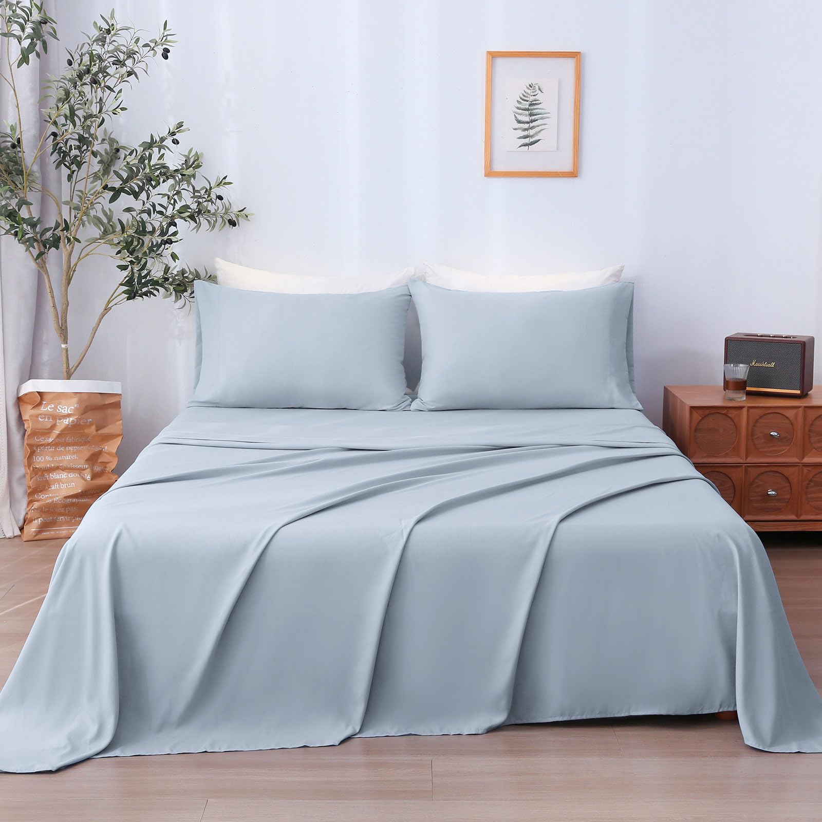 LONAVA Twin Sheet Set 3 Pieces,Peachy Coral Ultra Soft & Breathable Microbifer Sheets, 1600 Thread Count Hotel Luxury Oeko-Tex Bed Sheets, 14-16 Inch Deep Pocket Durable Wrinkle Free Sheets