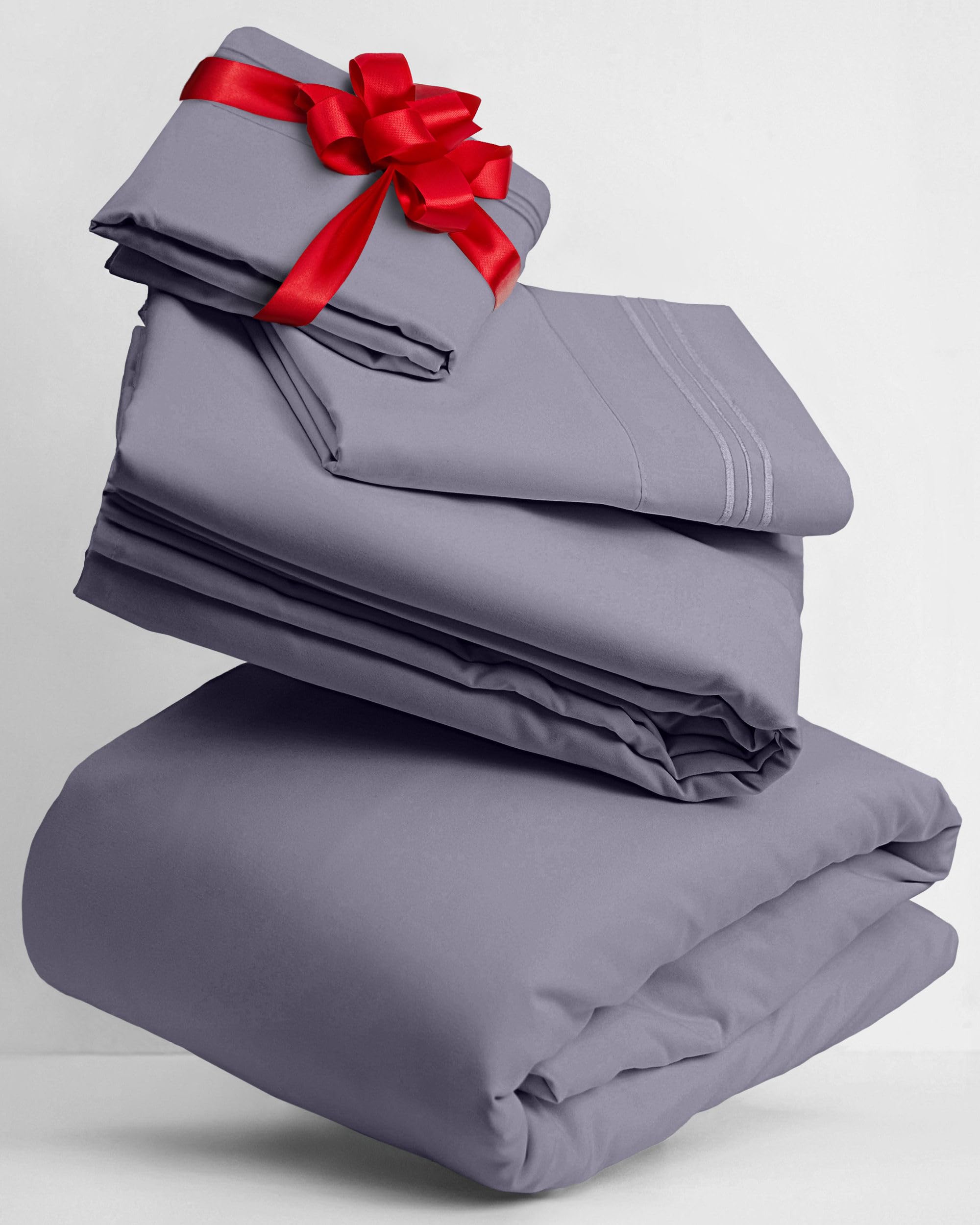 Mellanni Queen Sheets Set - 4 PC Iconic Collection Bedding - Hotel Luxury, Extra Soft, Cooling Bed Sheets - Wrinkle, Fade, Stain Resistant (Queen, White)