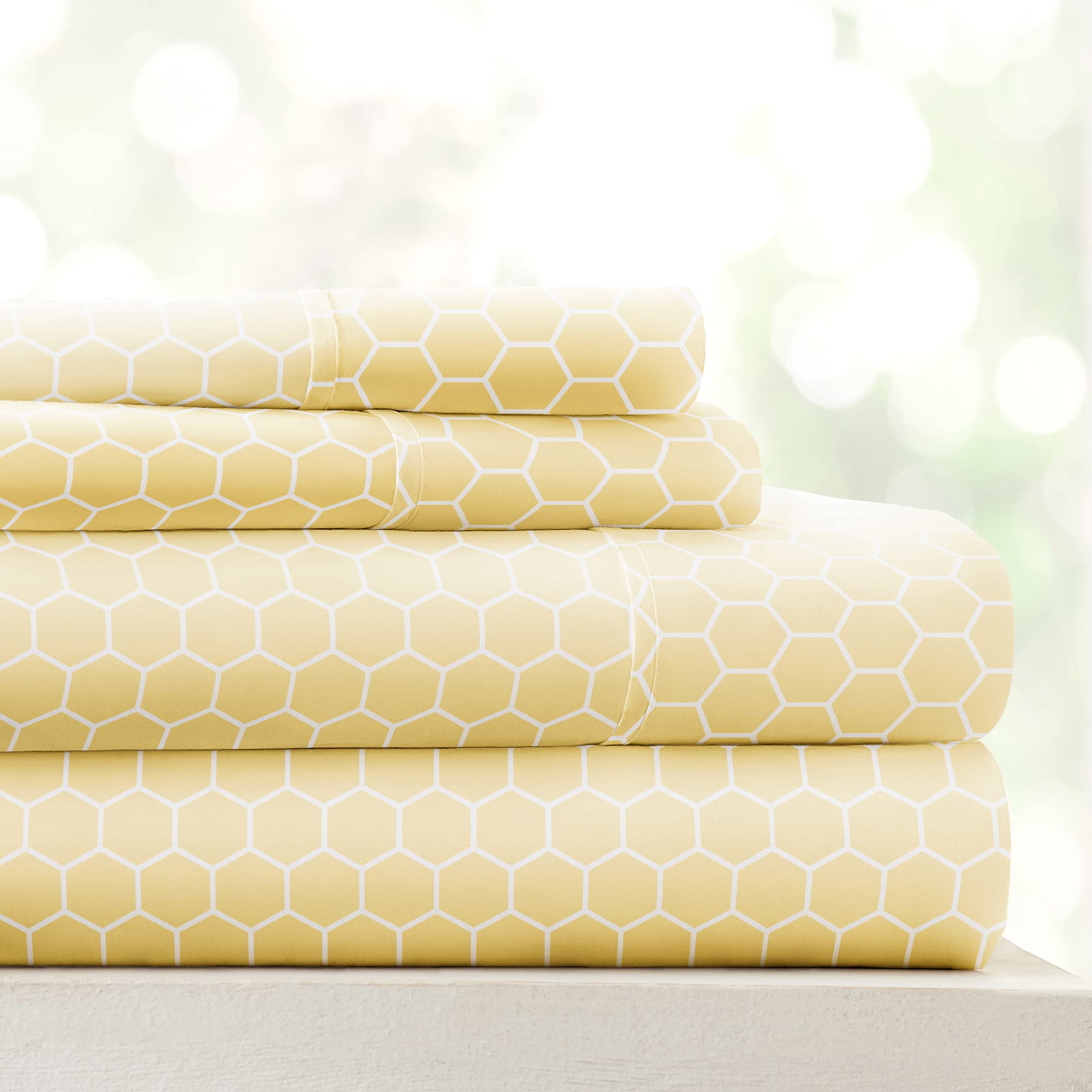 Linen Market 4 Piece Queen Sheet Set - Breathable, Double-Brushed Patterned Cooling Sheets – Oeko-TEX Certified Ultra Soft & Wrinkle-Free 16" Deep-Pocket Queen Sheets - Easy Care Soft Floral Pink