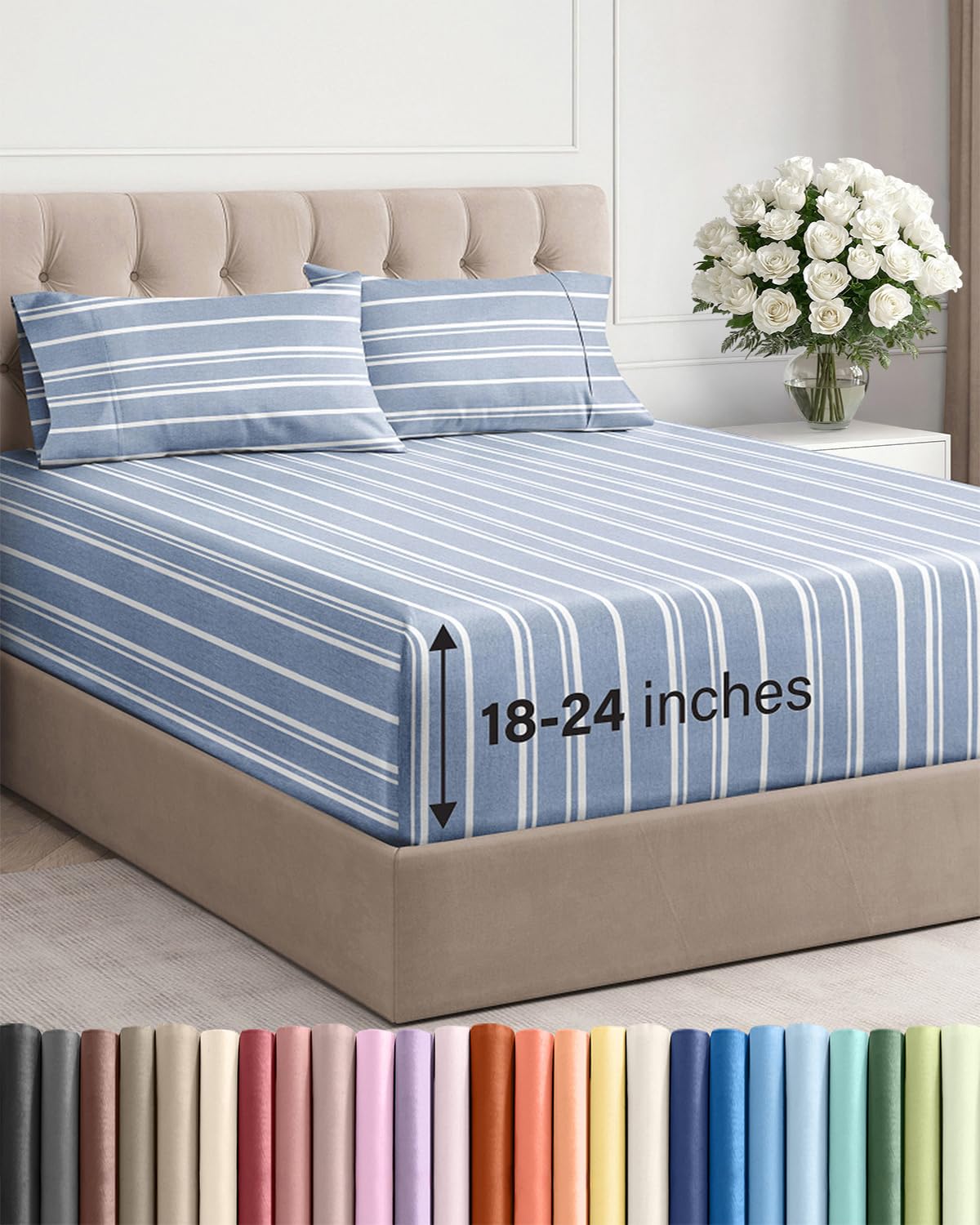 Extra Deep Queen Sheet Set - 6 Piece Breathable and Cooling Sheets - Hotel Luxury Bedding for Women, Men, Kids & Teens - Easy & Secure Fit - Soft, Wrinkle Free and Comfy - Extra Deep Pockets - Coral