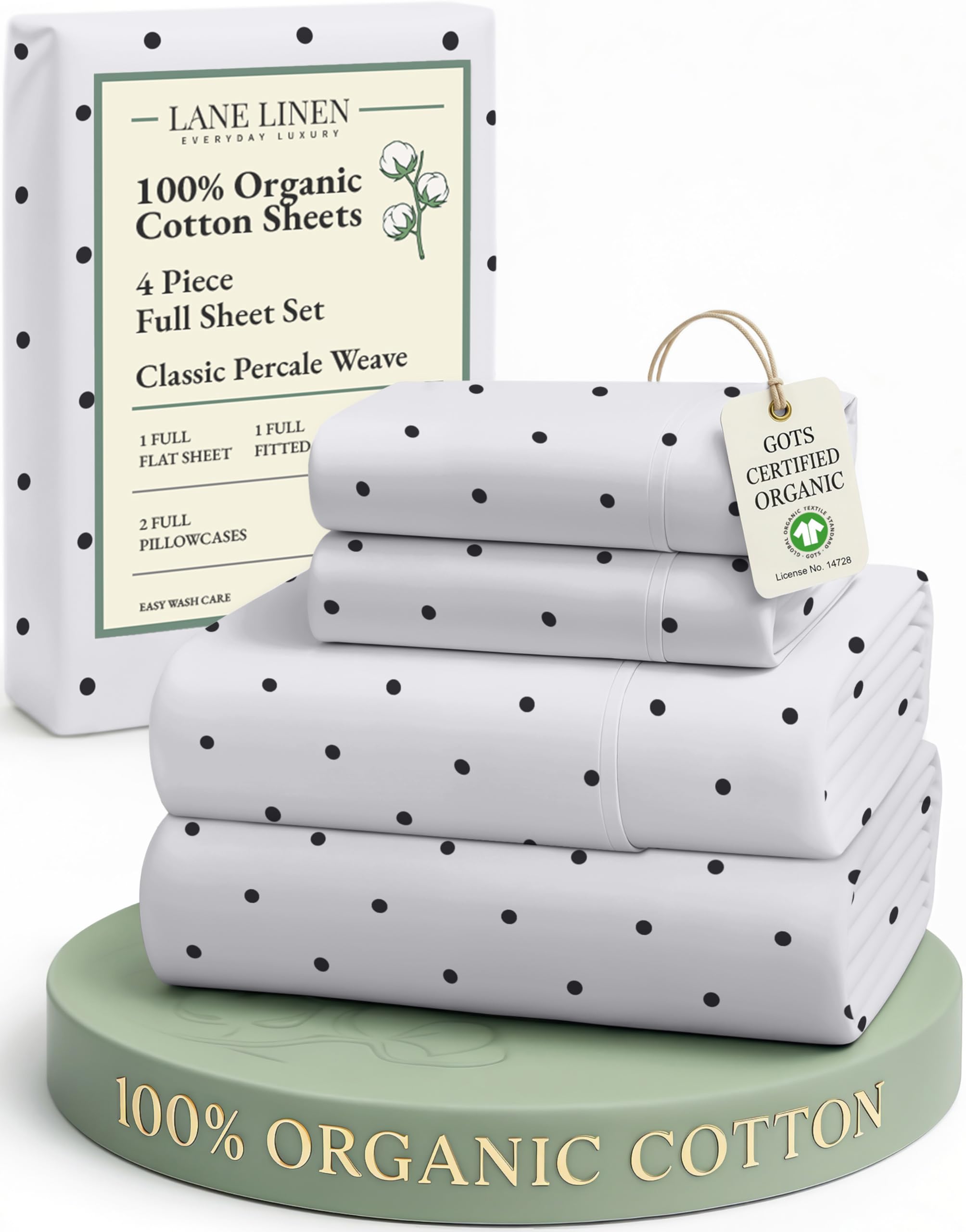 LANE LINEN 100% Organic Cotton Eco Friendly Sustainably Produced Queen Sheets Set, Low Pill Fade Resistant Machine Wash Fully Elasticized Cotton Bedding Queen Set- French Blue