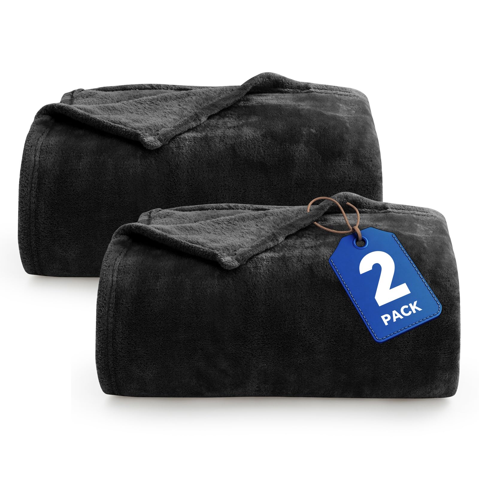 BEDELITE Fleece Blanket Black Throw Blankets for Couch & Bed, Luxury Plush Cozy Fuzzy Blanket 50x60 inches, Super Soft Warm Lightweight Throw Blanket for Travel Camping
