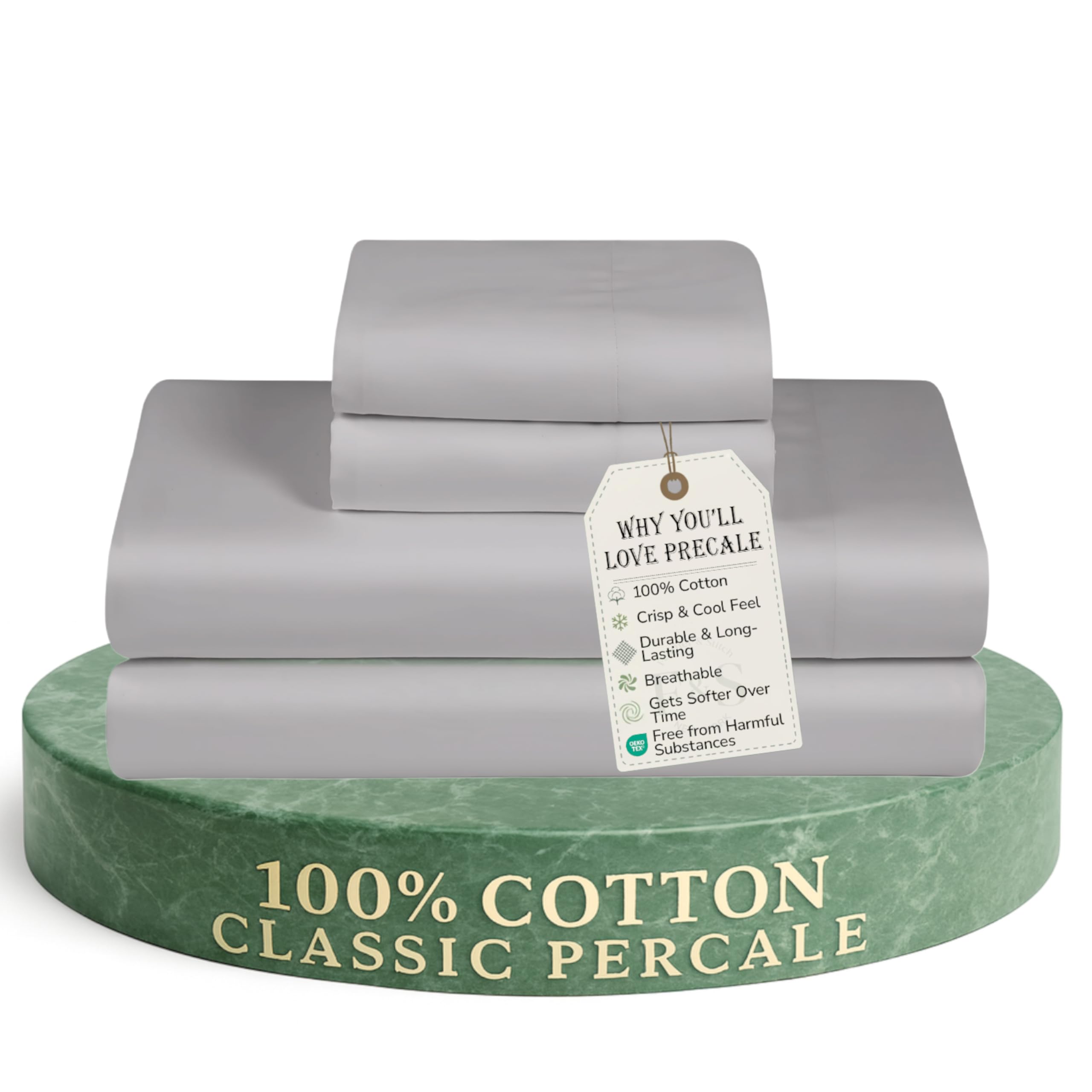 Feather & Stitch Softest 100% Cotton Sheets, 300 Thread Count Percale Weave Bedding, 16" Deep Pocket, Cooling Sheets, Breathable Bed Set, Hotel Premium Quality (Queen, Victorian Floral)