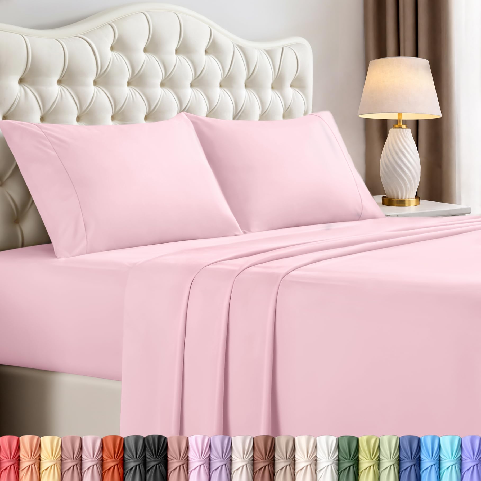 Utopia Bedding Queen Size Sheet Set – 4 Piece Bed Sheets, Soft and Breathable Microfiber, Includes 1 Fitted Sheet, 1 Flat Sheet and 2 Pillowcases – Oeko Tex (Coral)