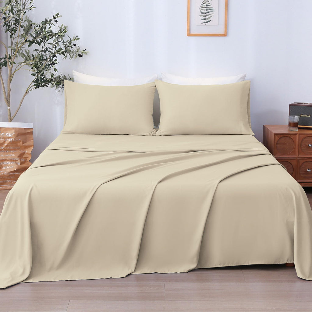 LONAVA Twin Sheet Set 3 Pieces,Peachy Coral Ultra Soft & Breathable Microbifer Sheets, 1600 Thread Count Hotel Luxury Oeko-Tex Bed Sheets, 14-16 Inch Deep Pocket Durable Wrinkle Free Sheets