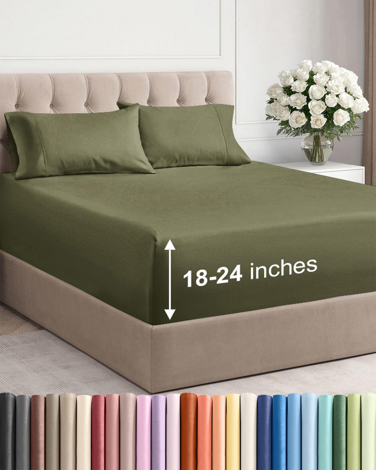 Extra Deep Queen Sheet Set - 6 Piece Breathable and Cooling Sheets - Hotel Luxury Bedding for Women, Men, Kids & Teens - Easy & Secure Fit - Soft, Wrinkle Free and Comfy - Extra Deep Pockets - Coral
