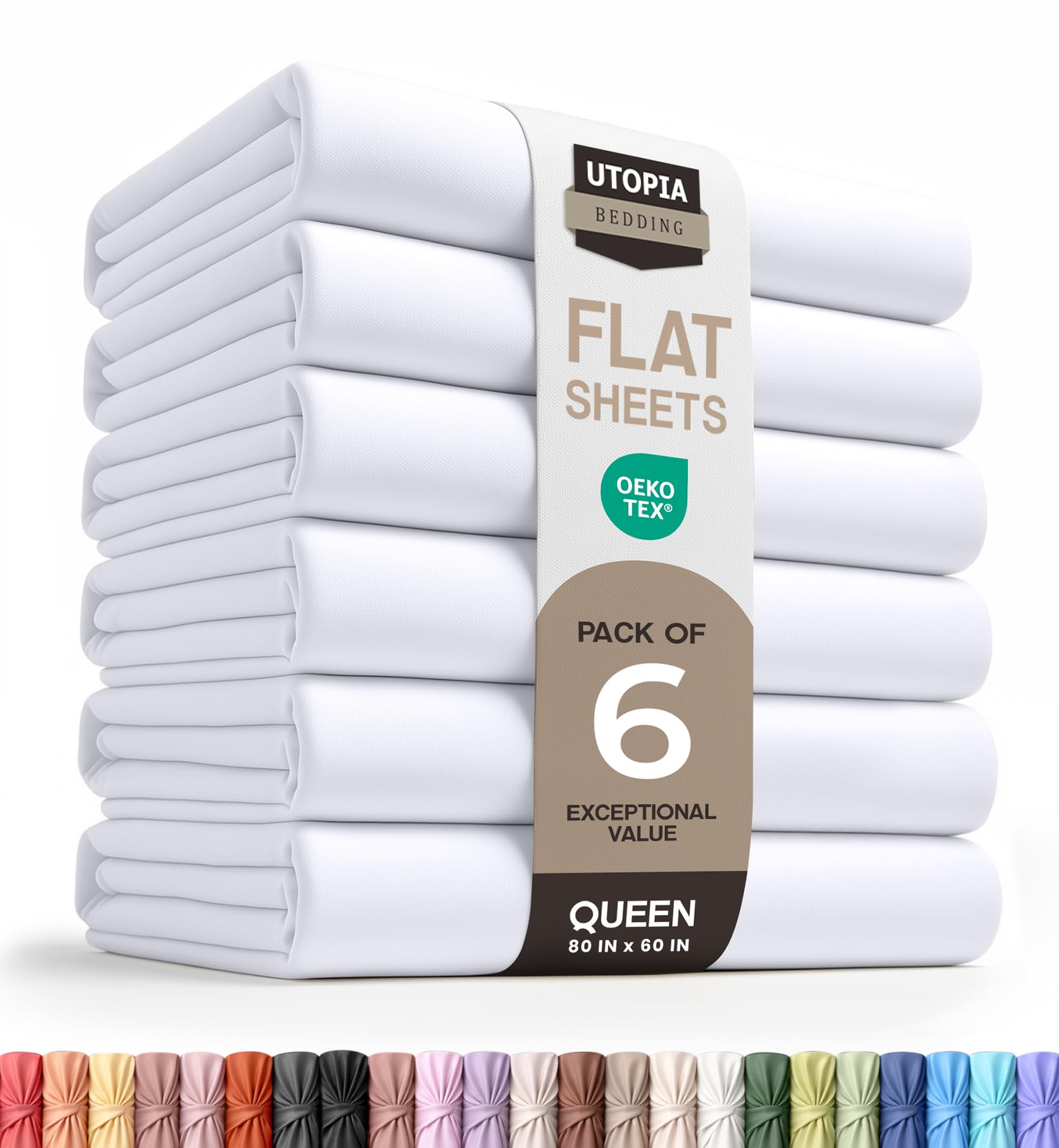 Utopia Bedding Flat Sheet - 1 Pack (Queen, Coral) - Soft Brushed Microfiber Fabric - Shrinkage & Fade Resistant Top Sheet - Easy Care Bed Sheet