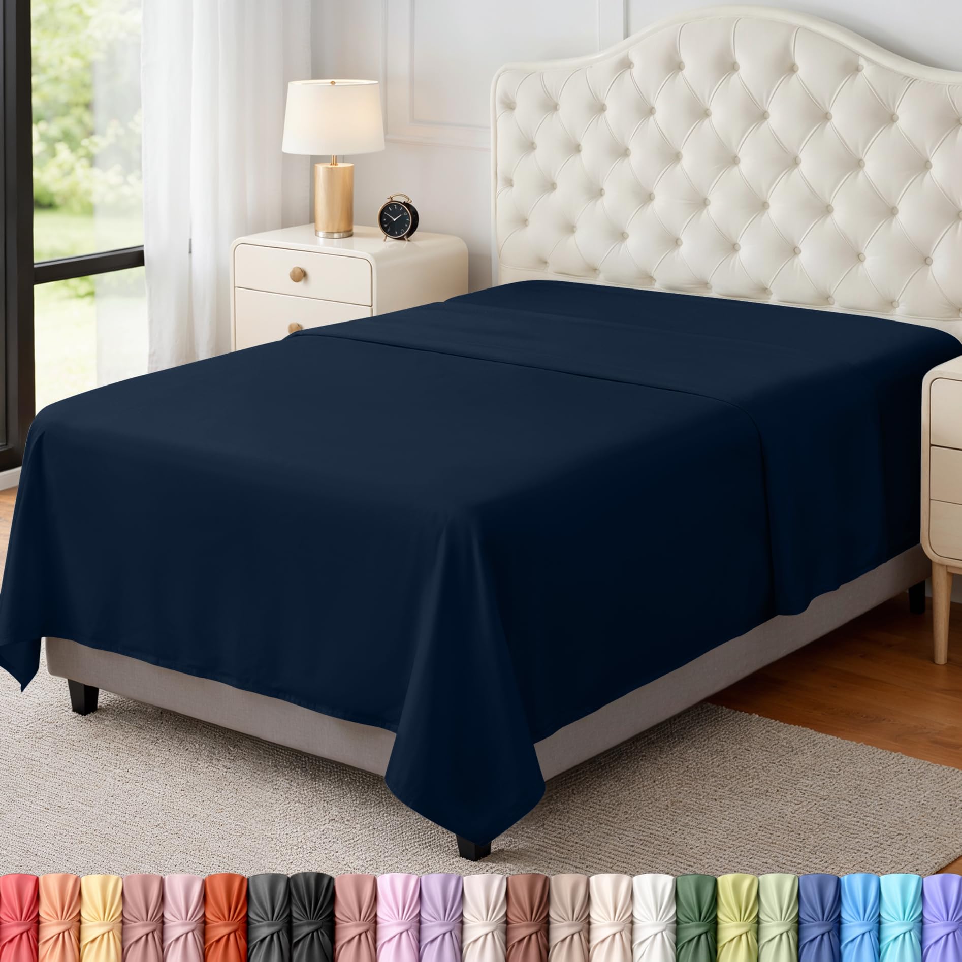 Utopia Bedding Flat Sheet - 1 Pack (Queen, Coral) - Soft Brushed Microfiber Fabric - Shrinkage & Fade Resistant Top Sheet - Easy Care Bed Sheet
