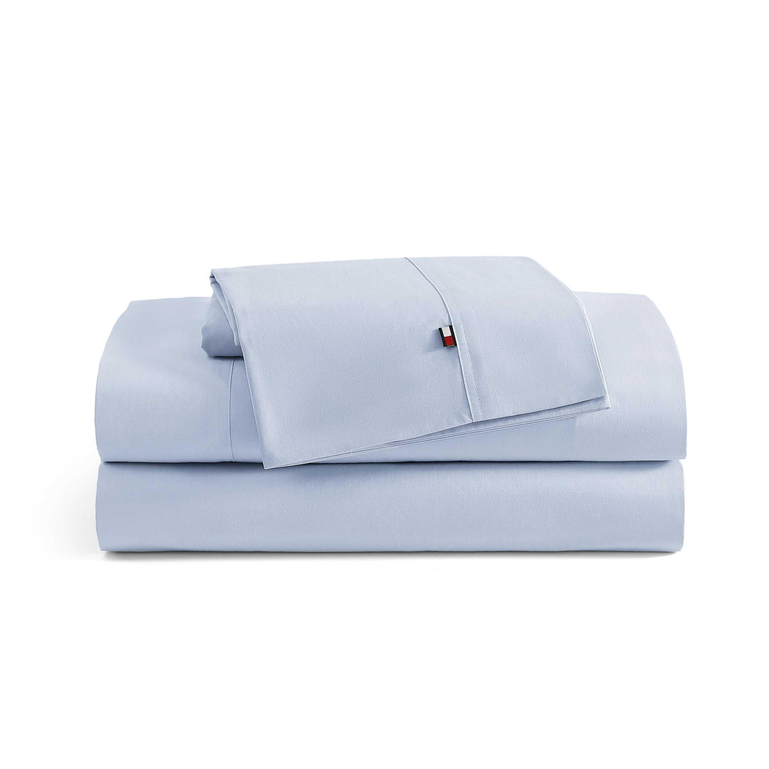 Tommy Hilfiger - Queen Bed Sheets, Crisp & Cool Cotton Percale Bedding with Matching Pillowcases, Lightweight Bed Set, Oeko-Tex Certified (Effortless Stripe Beige)
