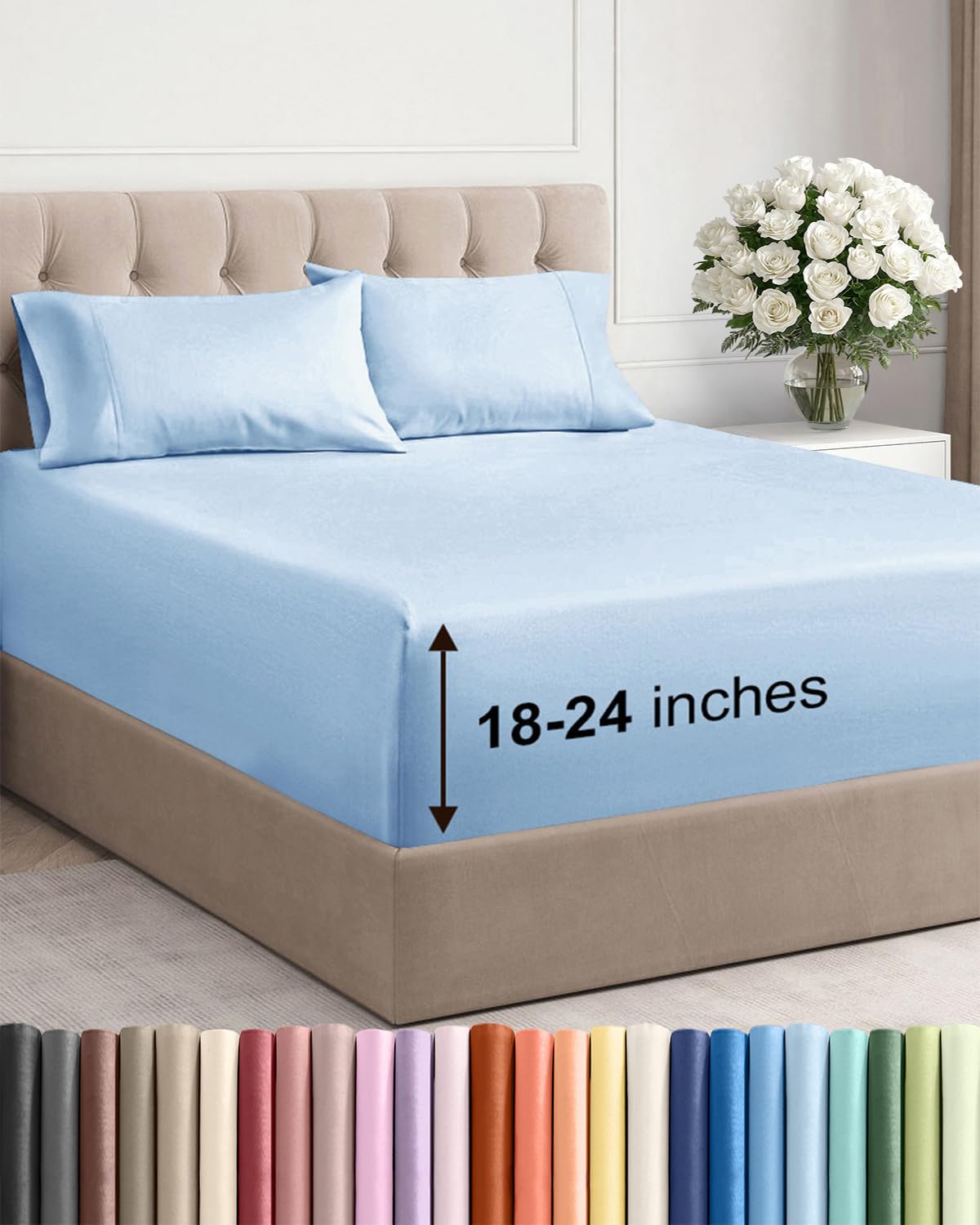 Extra Deep Queen Sheet Set - 6 Piece Breathable and Cooling Sheets - Hotel Luxury Bedding for Women, Men, Kids & Teens - Easy & Secure Fit - Soft, Wrinkle Free and Comfy - Extra Deep Pockets - Coral