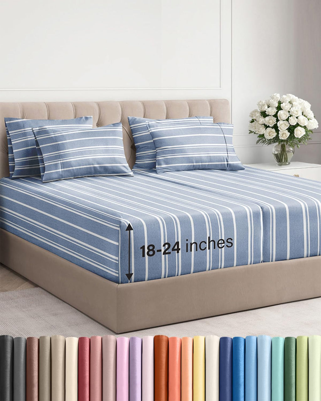 Extra Deep Queen Sheet Set - 6 Piece Breathable and Cooling Sheets - Hotel Luxury Bedding for Women, Men, Kids & Teens - Easy & Secure Fit - Soft, Wrinkle Free and Comfy - Extra Deep Pockets - Coral