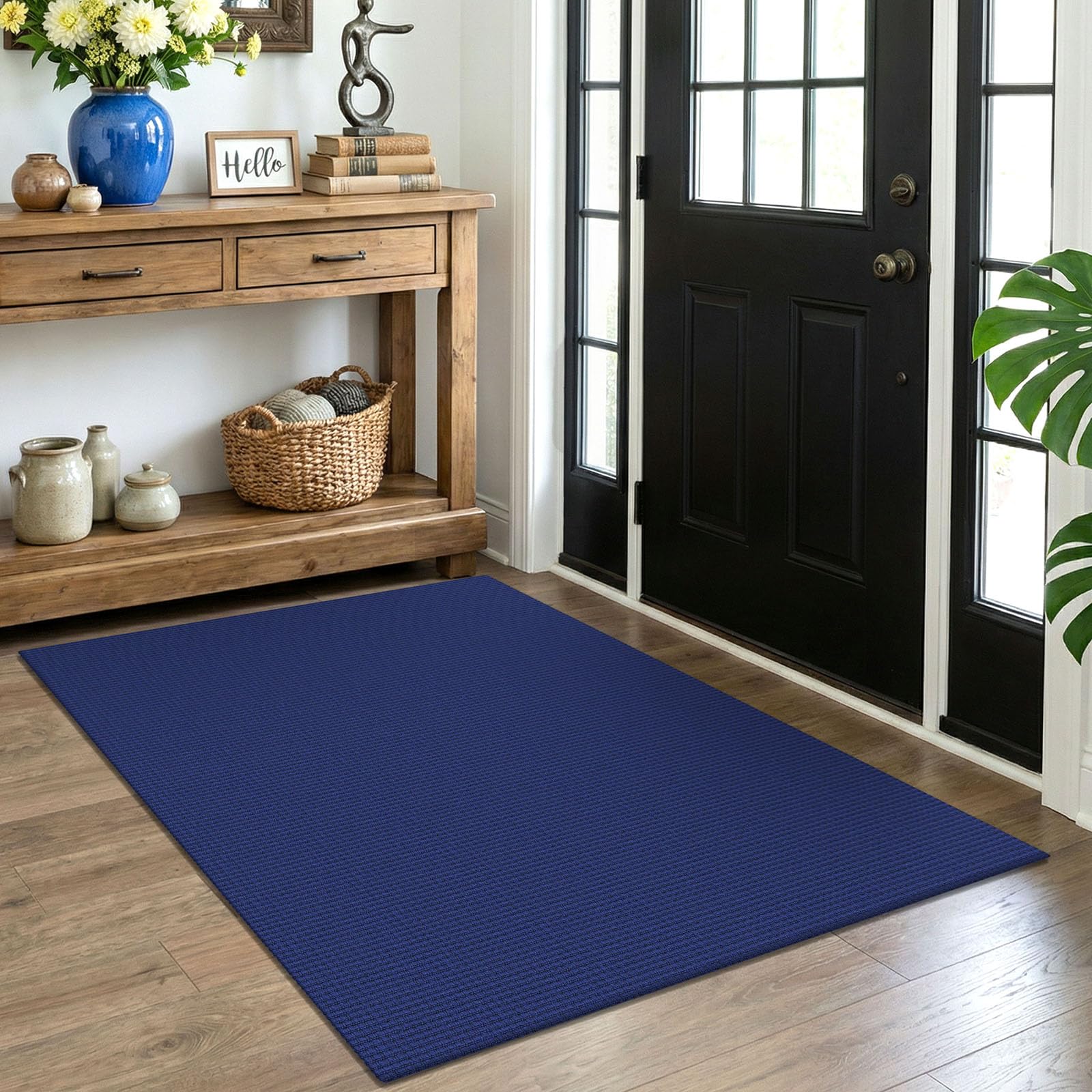 EARTHALL Woven Runner Rug 2x5 Ft Washable Runners for Hallways Cotton Non Slip Rubber Backed Kitchen Runner Braided Indoor Floor Carpet for Entryway, Hallway, Kitchen, Bedroom, Orange/Tan/Brown
