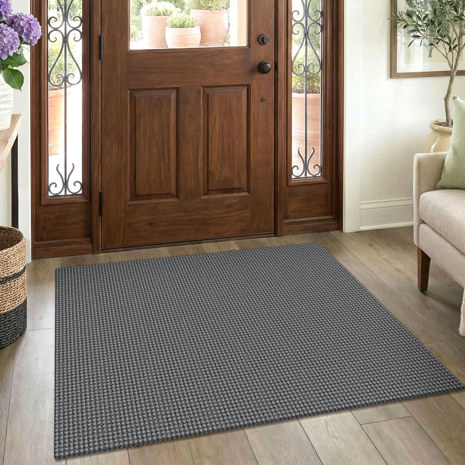 EARTHALL Woven Runner Rug 2x5 Ft Washable Runners for Hallways Cotton Non Slip Rubber Backed Kitchen Runner Braided Indoor Floor Carpet for Entryway, Hallway, Kitchen, Bedroom, Orange/Tan/Brown