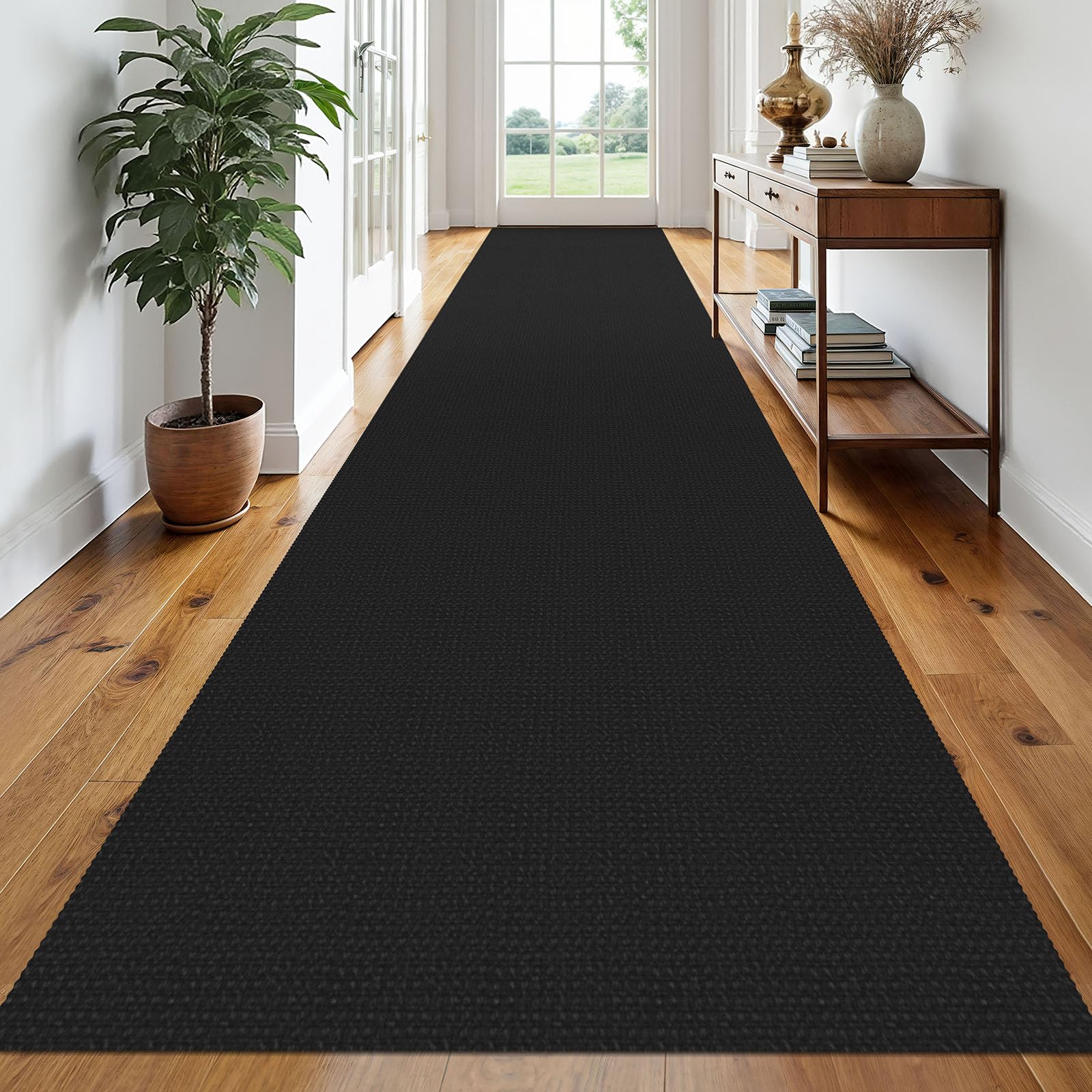 EARTHALL Woven Runner Rug 2x5 Ft Washable Runners for Hallways Cotton Non Slip Rubber Backed Kitchen Runner Braided Indoor Floor Carpet for Entryway, Hallway, Kitchen, Bedroom, Orange/Tan/Brown