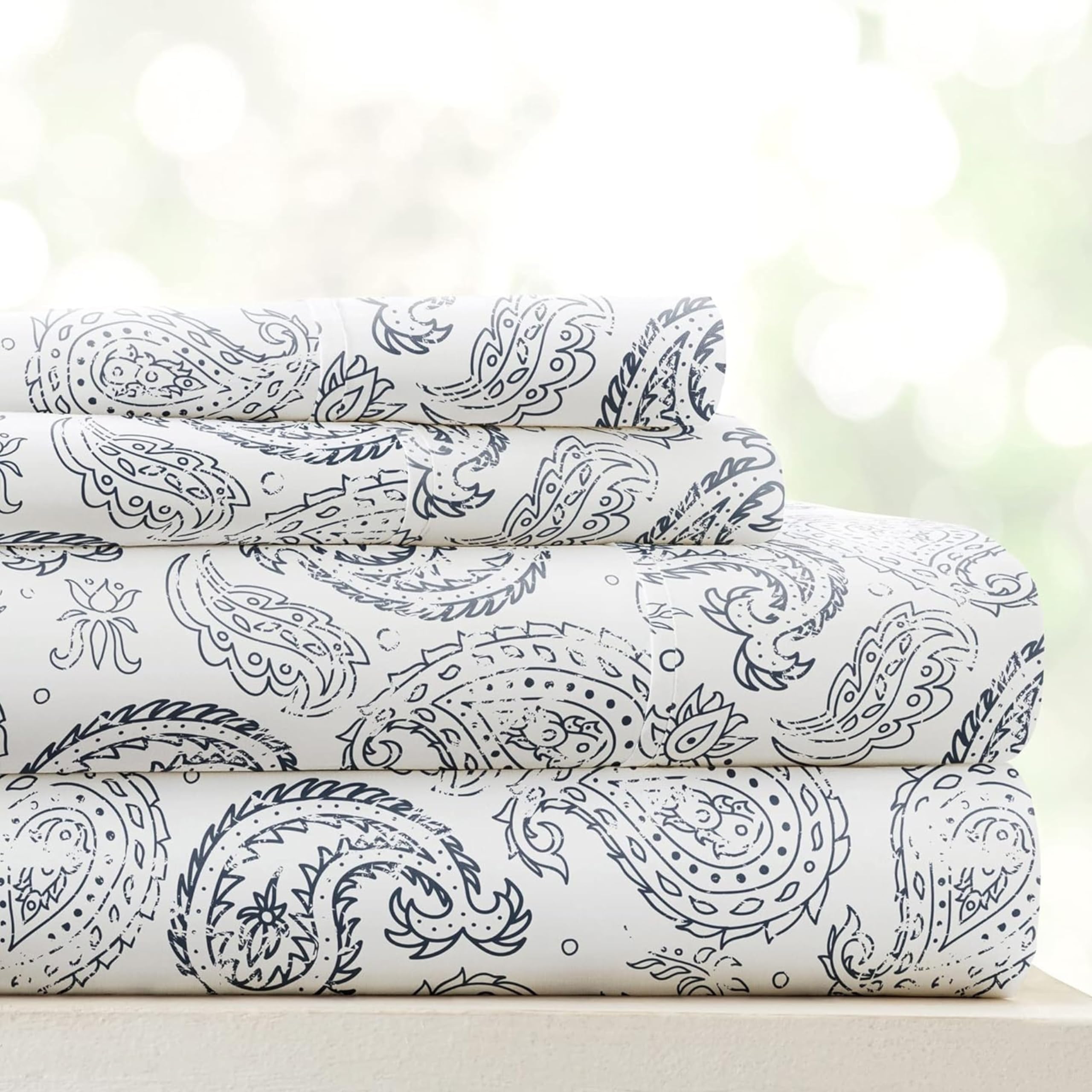 Linen Market 4 Piece Queen Sheet Set - Breathable, Double-Brushed Patterned Cooling Sheets – Oeko-TEX Certified Ultra Soft & Wrinkle-Free 16" Deep-Pocket Queen Sheets - Easy Care Soft Floral Pink