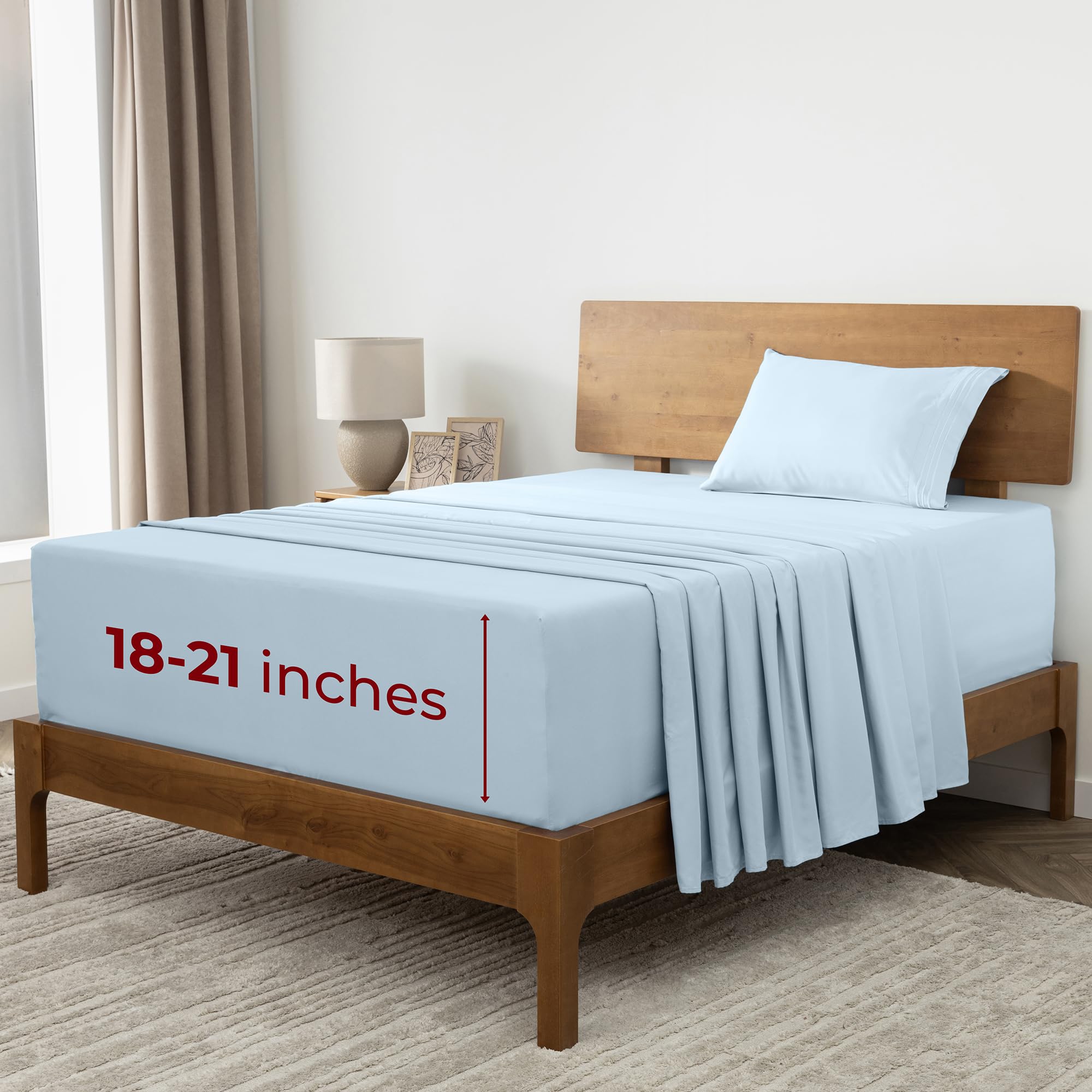 Mellanni Queen Sheets Set - 4 PC Iconic Collection Bedding - Hotel Luxury, Extra Soft, Cooling Bed Sheets - Wrinkle, Fade, Stain Resistant (Queen, White)