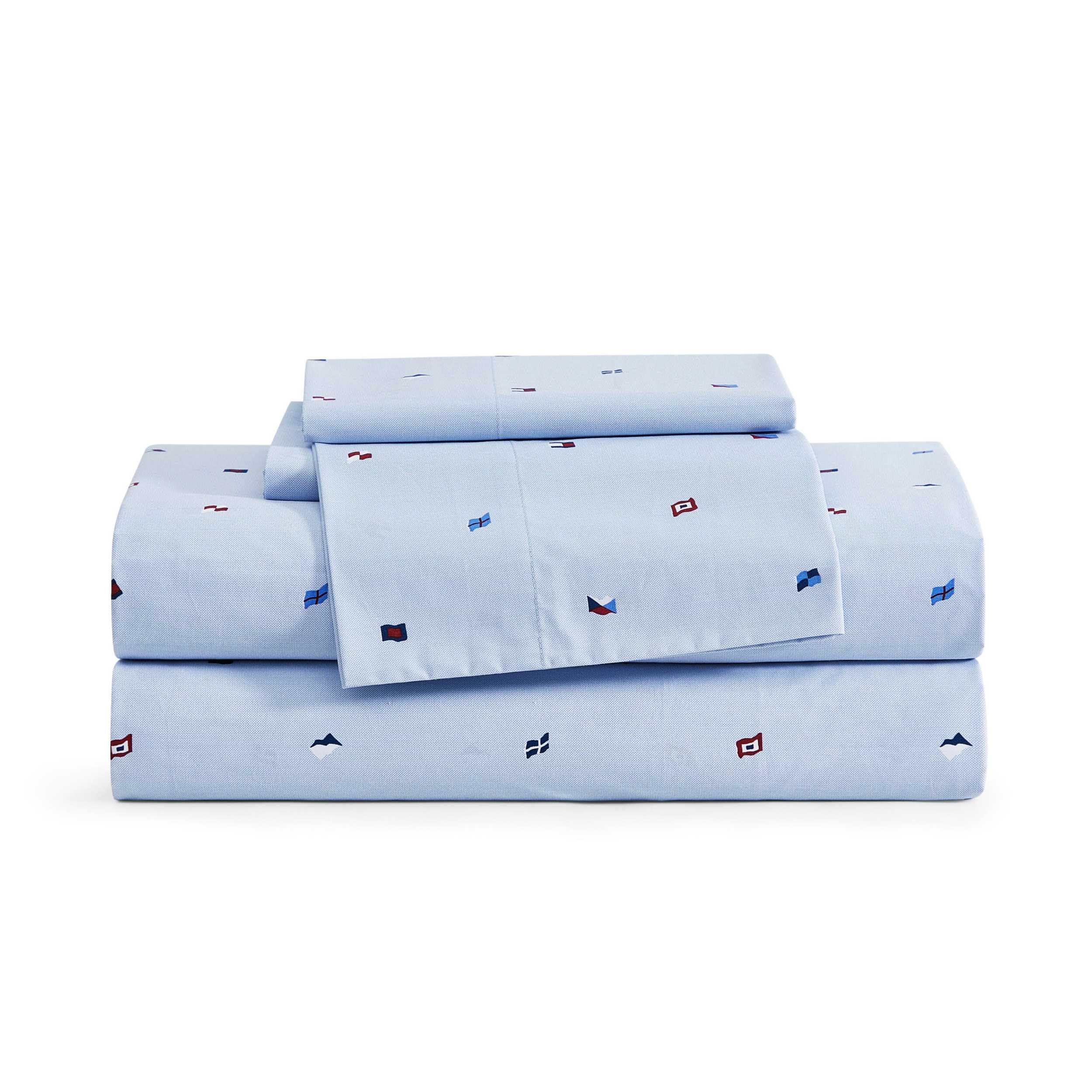Tommy Hilfiger - Queen Bed Sheets, Crisp & Cool Cotton Percale Bedding with Matching Pillowcases, Lightweight Bed Set, Oeko-Tex Certified (Effortless Stripe Beige)