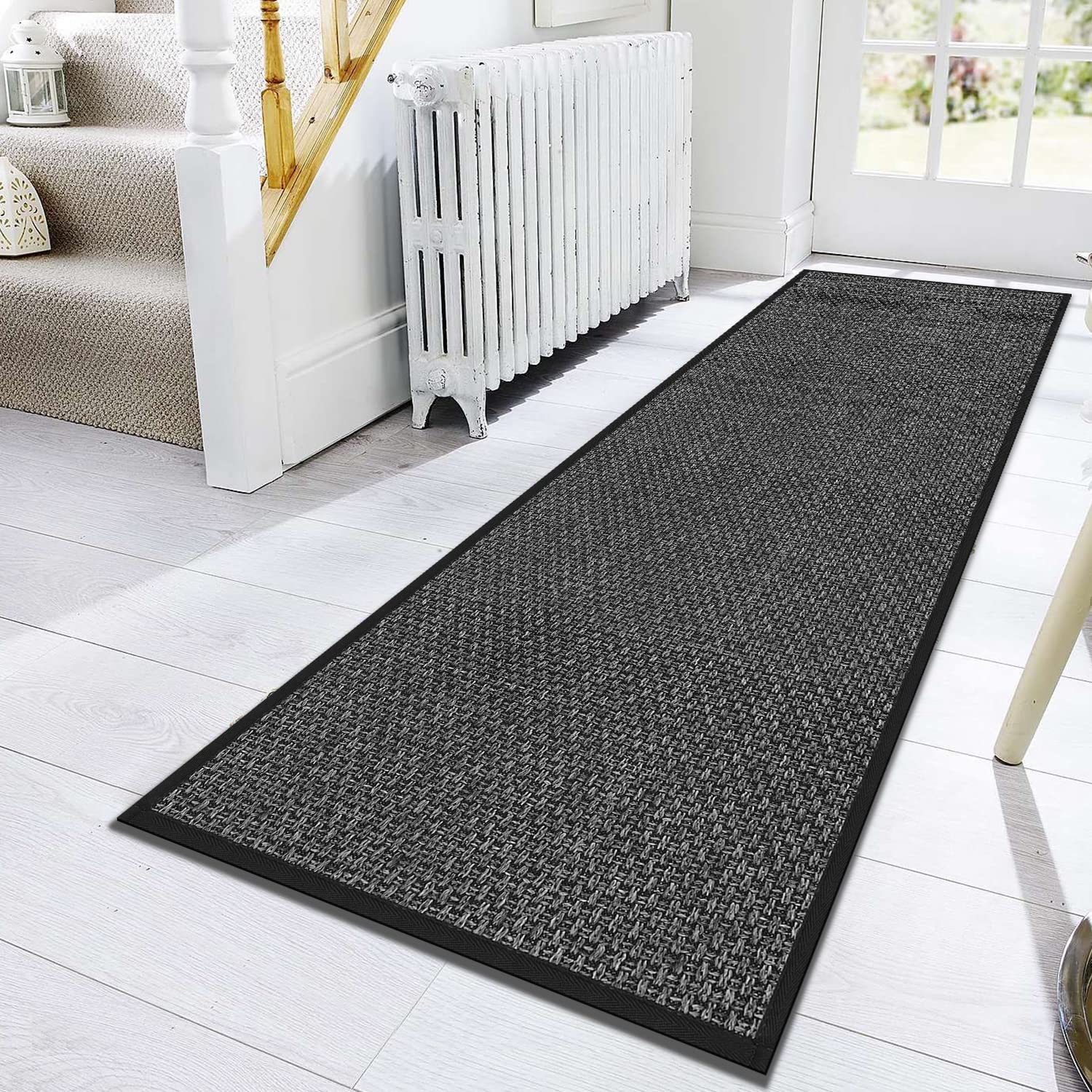 GOYLSER 10 ft Washable Runner Rug Jute Carpet Runner for Hallway, Non Slip Bath Rug Runner Mat, Beige Indoor Runner Rugs for Entryway