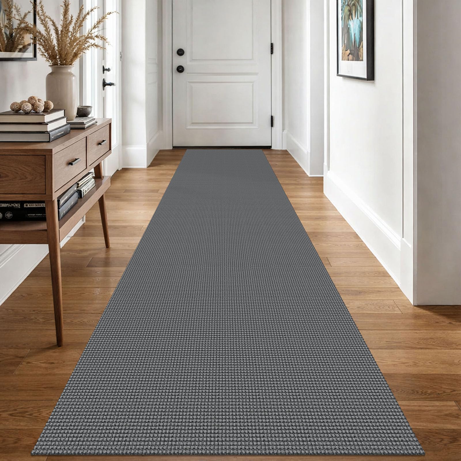 EARTHALL Woven Runner Rug 2x5 Ft Washable Runners for Hallways Cotton Non Slip Rubber Backed Kitchen Runner Braided Indoor Floor Carpet for Entryway, Hallway, Kitchen, Bedroom, Orange/Tan/Brown