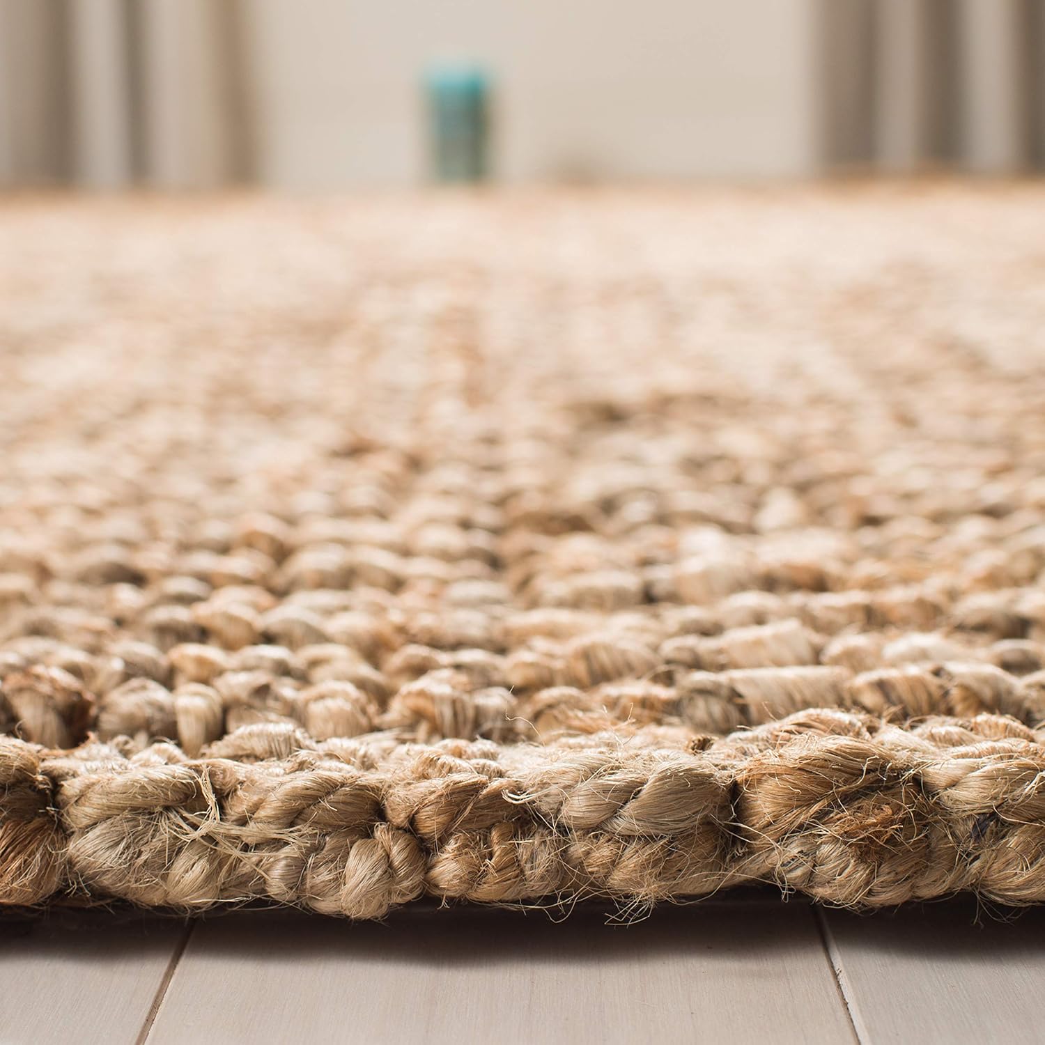 SAFAVIEH Natural Fiber Collection Runner Rug - 2' x 6', Natural Brown, Handmade Jute, Farmhouse Style, Chunky Textured Thick Pile (NF447A)